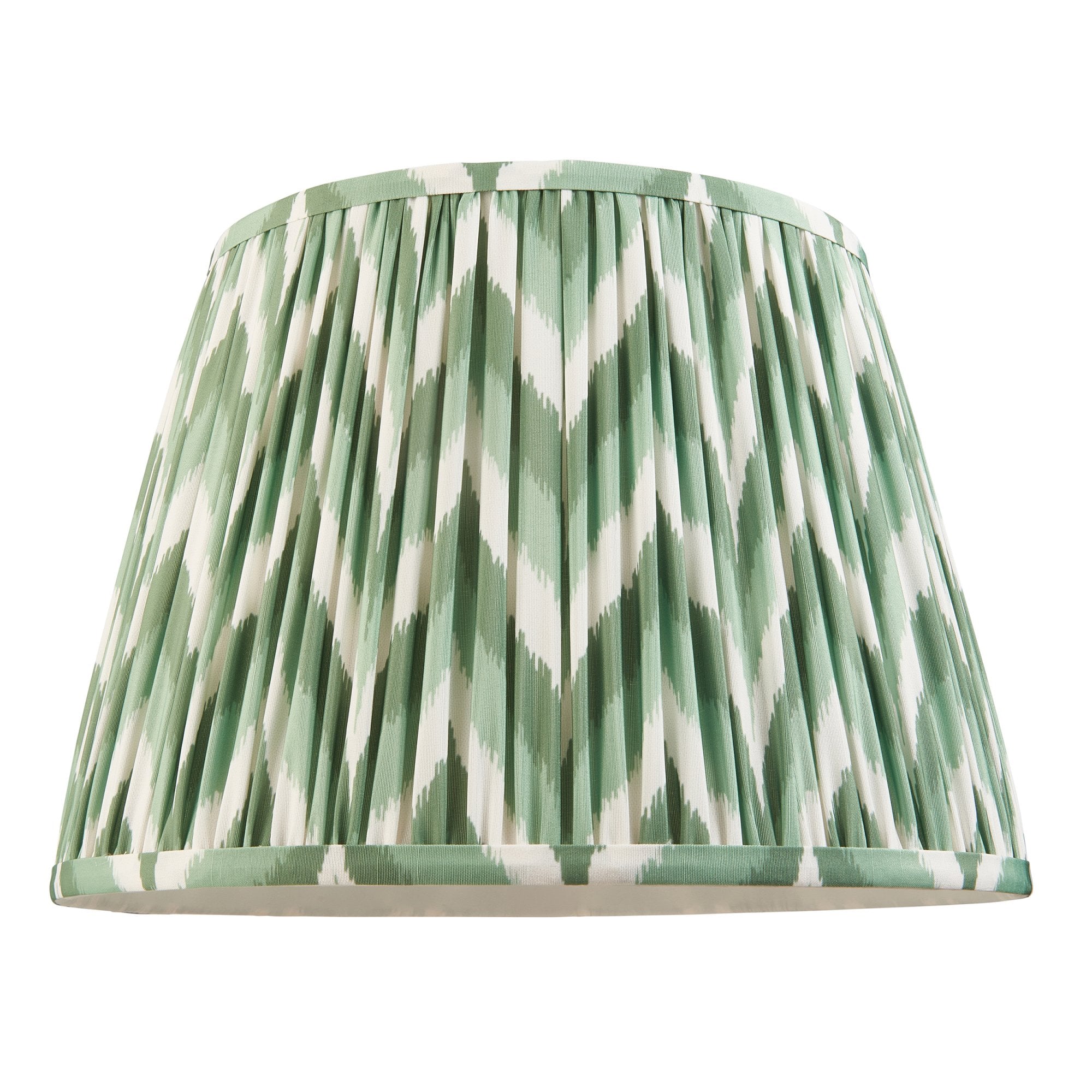 Endon Higgledy Gloss Pink Clay Floor Lamp & Zigzag 35cm Cotswold Green Shade
