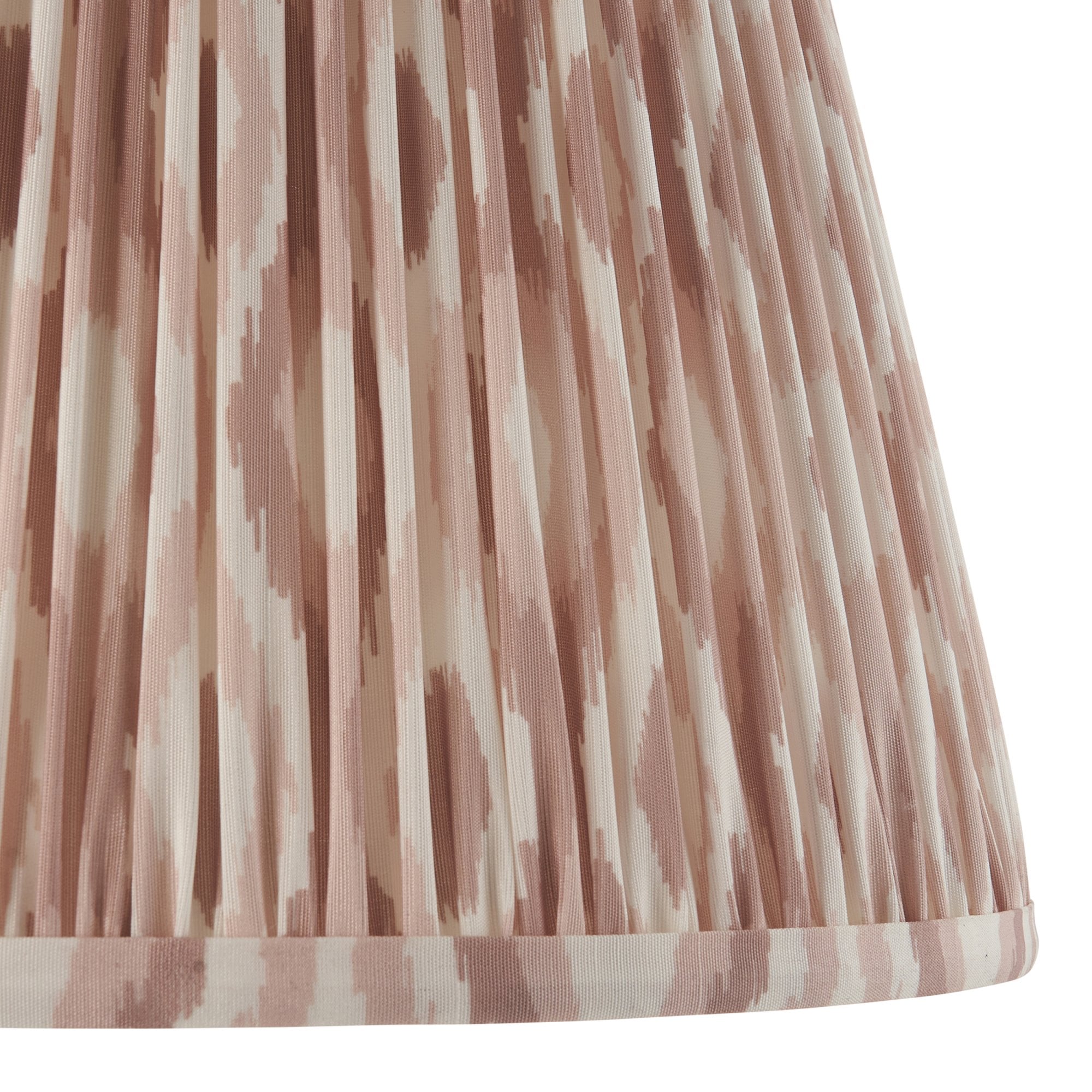 Endon Higgledy Gloss Pink Clay Floor Lamp & Ikat 35cm Neutral Shade