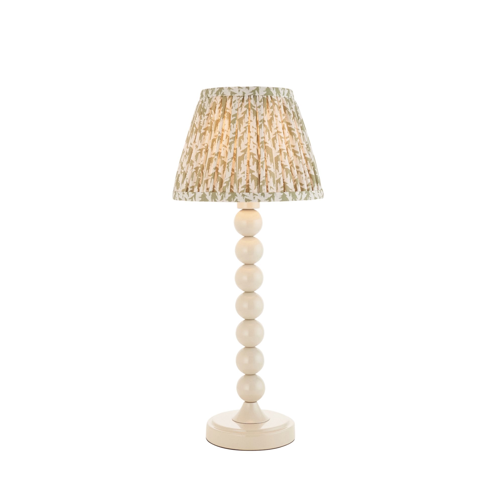 Endon Higgledy Gloss Almond White Table Lamp & Leaf 20cm Herb Garden Green Shade