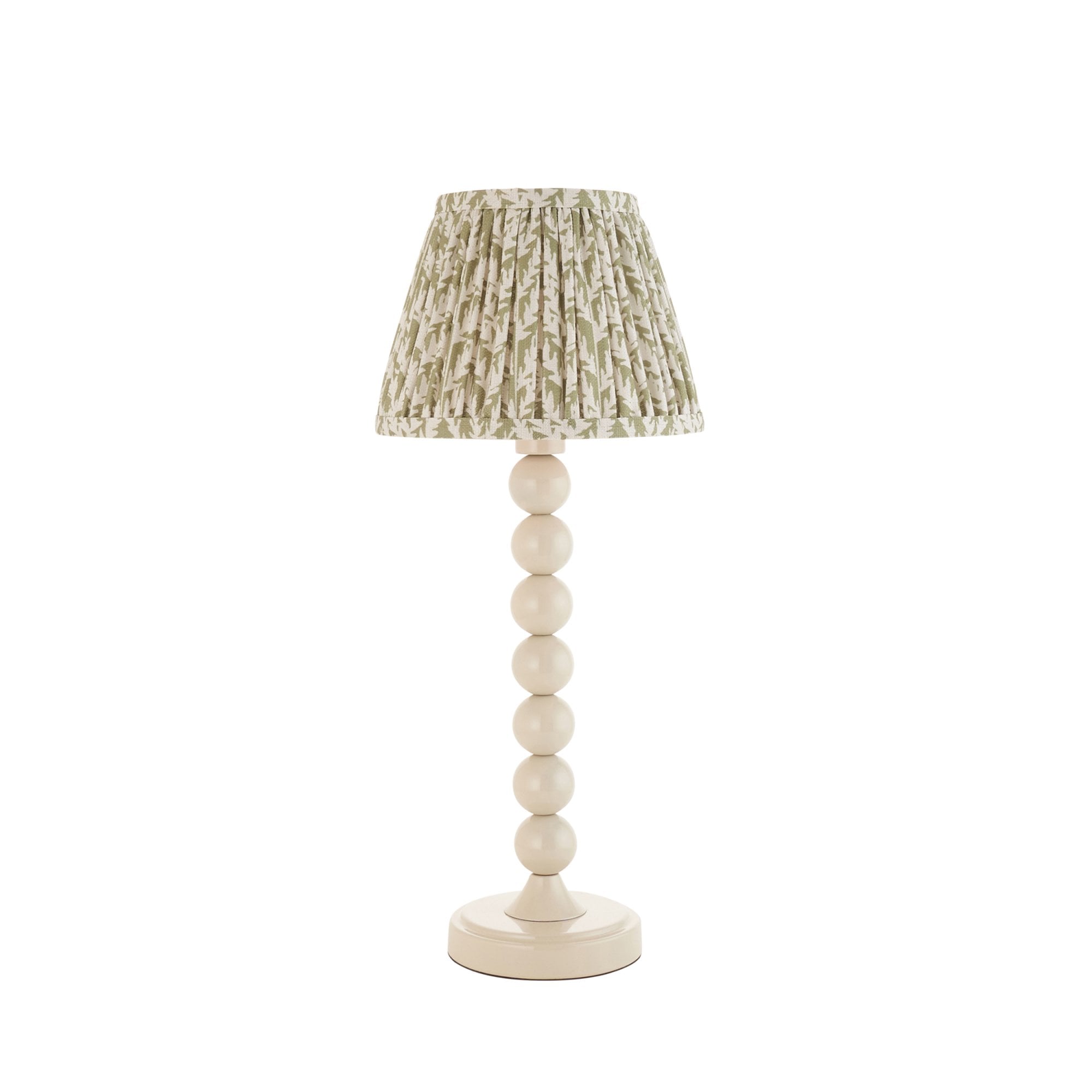 Endon Higgledy Gloss Almond White Table Lamp & Leaf 20cm Herb Garden Green Shade