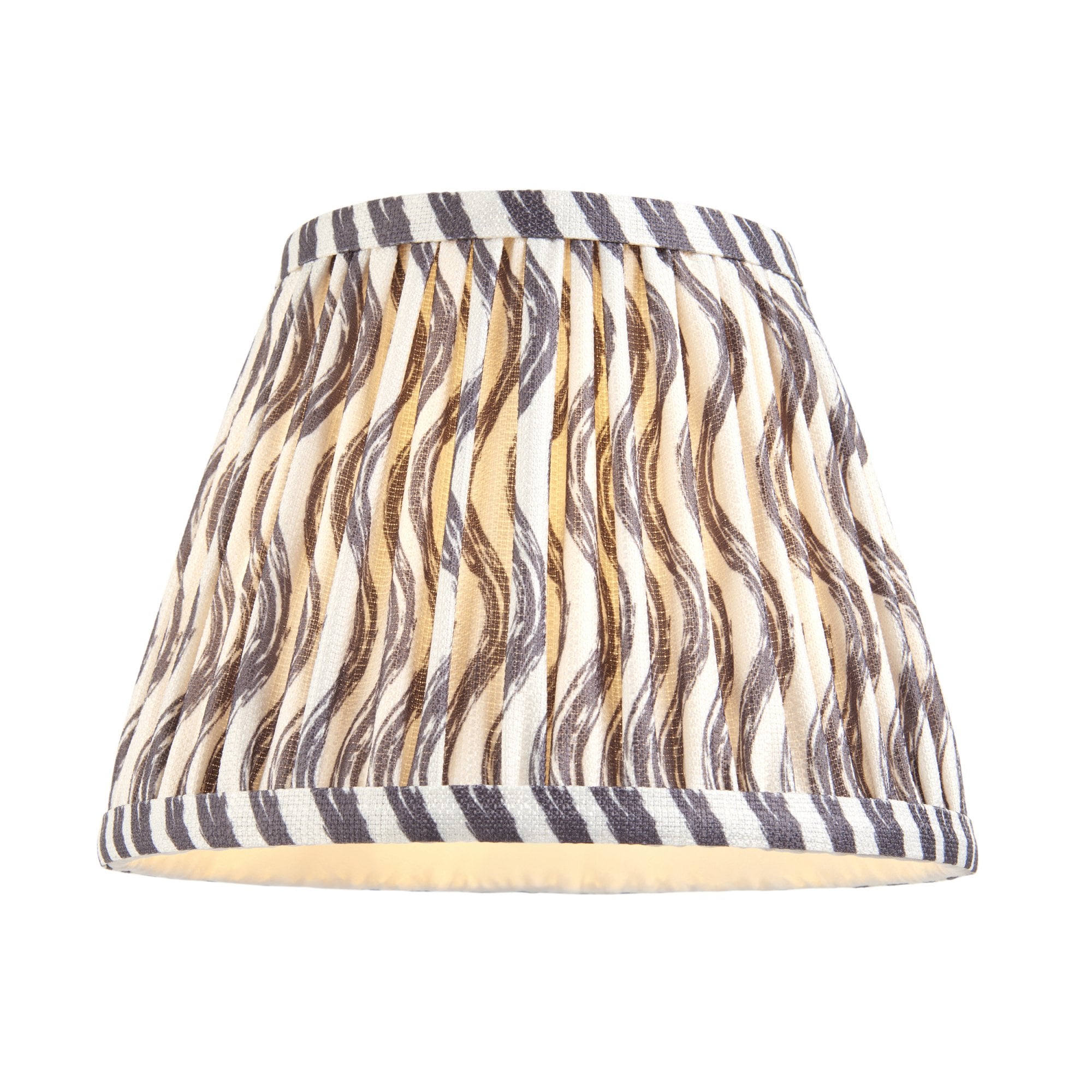 Endon Higgledy Gloss Almond White Table Lamp & Ripple 20cm Pearl Grey Shade