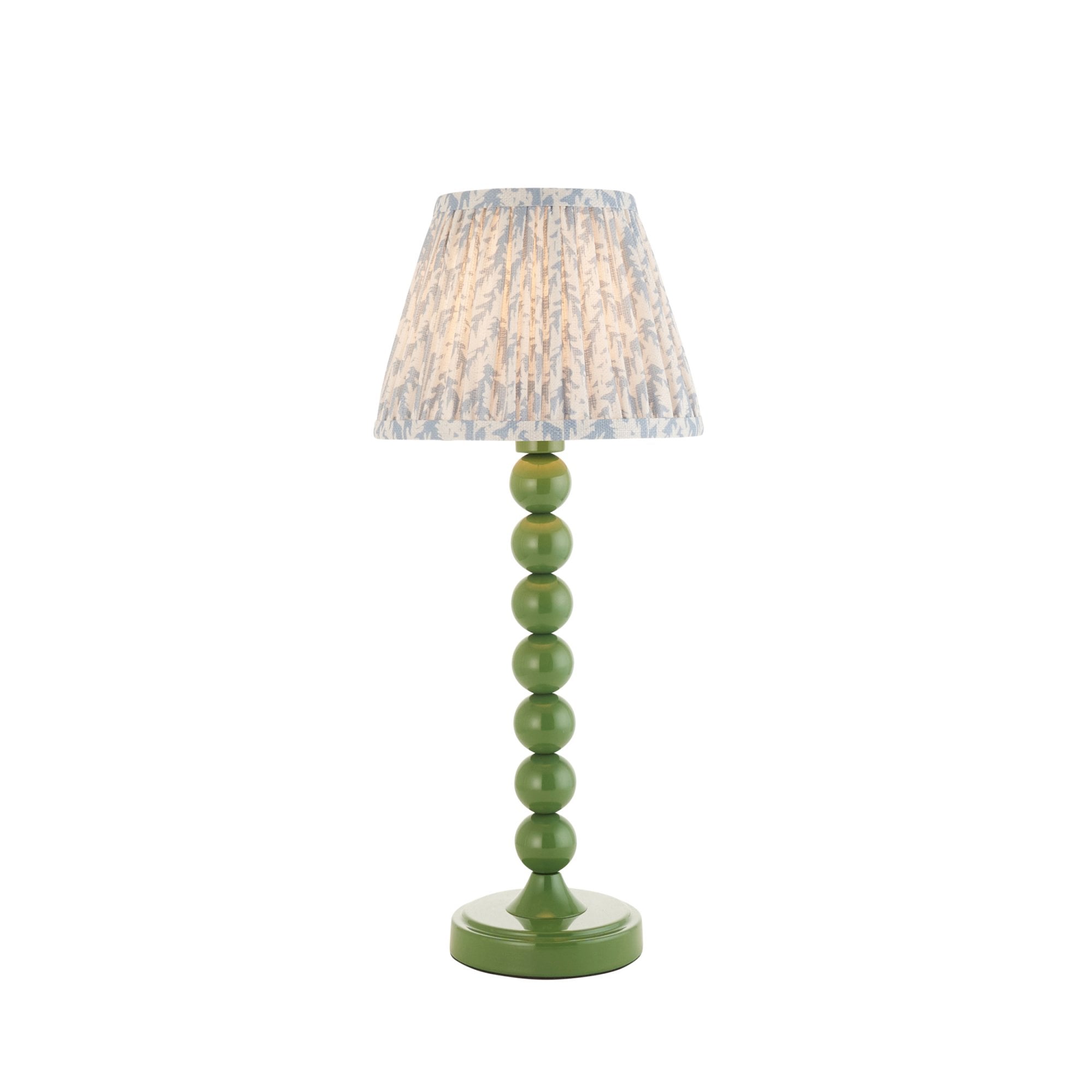 Endon Higgledy Gloss Cotswold Green Table Lamp & Leaf 20cm Shell Bay Blue Shade