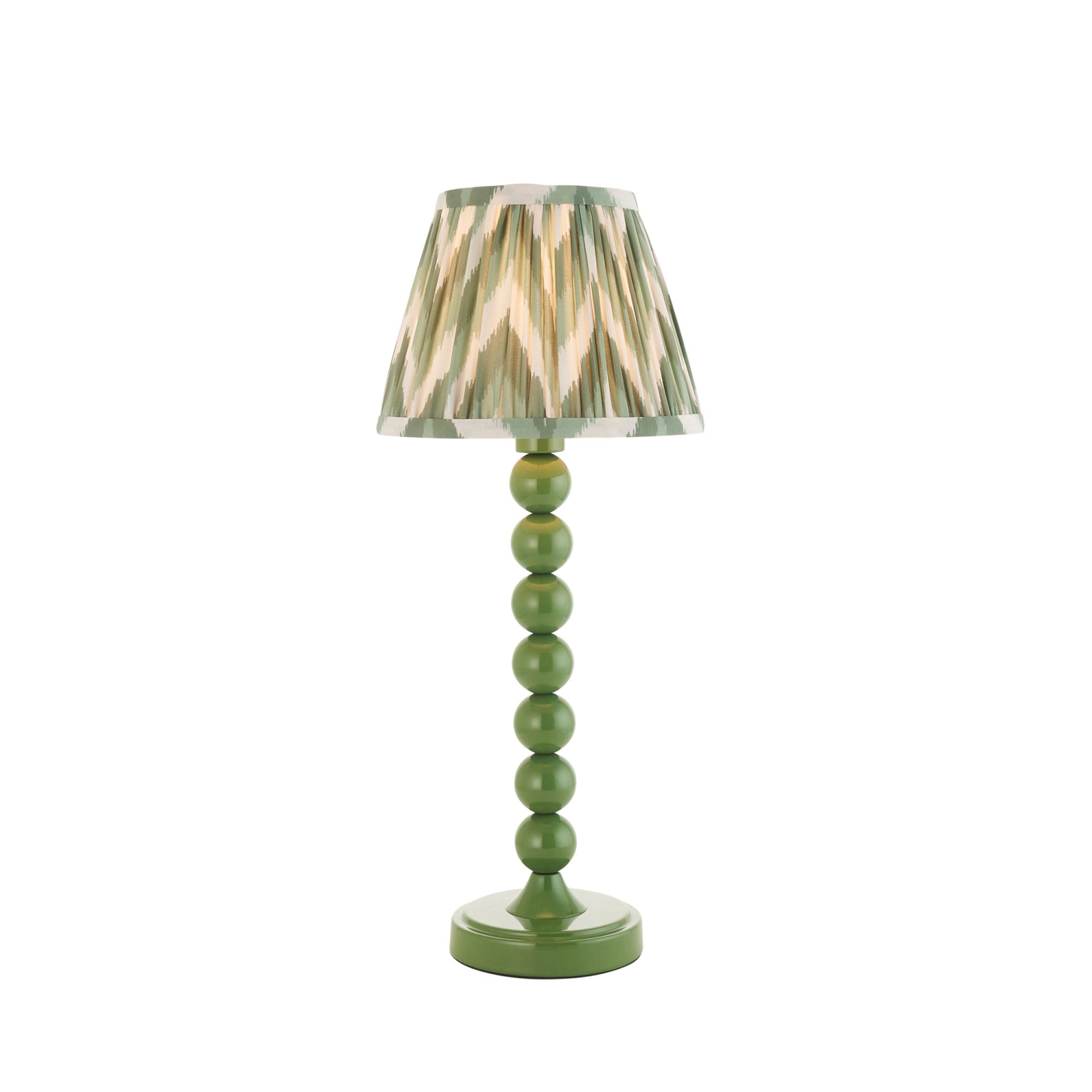 Endon Higgledy Gloss Cotswold Green Table Lamp & Zigzag 20cm Cotswold Green Shade