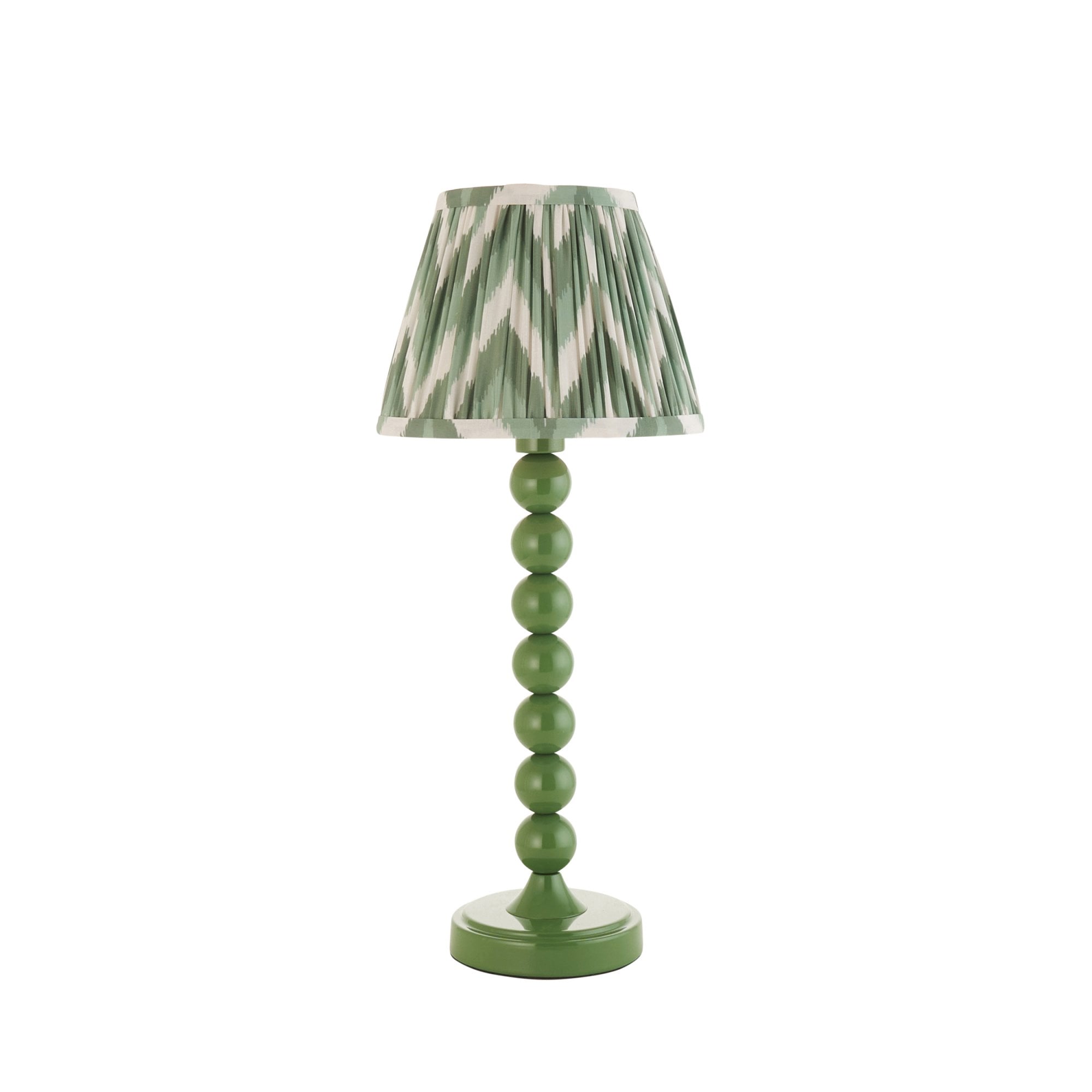 Endon Higgledy Gloss Cotswold Green Table Lamp & Zigzag 20cm Cotswold Green Shade