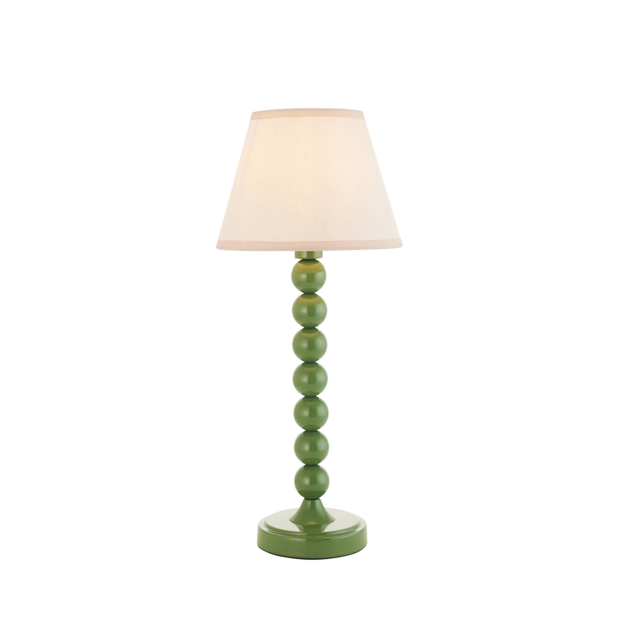 Endon Higgledy Gloss Cotswold Green Table Lamp & Ivy 20cm Vintage White Shade