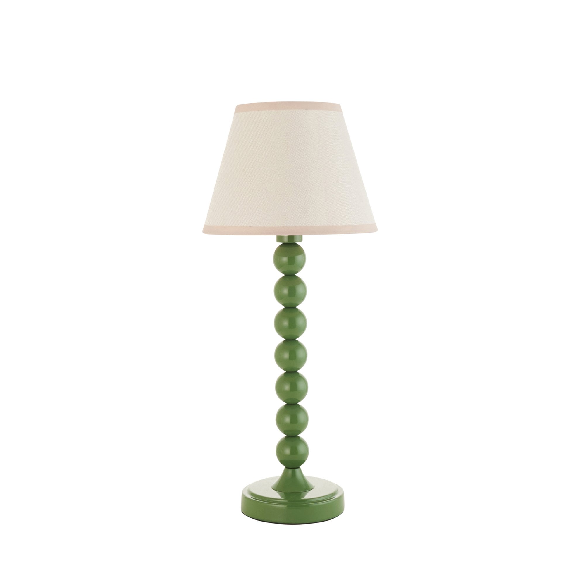 Endon Higgledy Gloss Cotswold Green Table Lamp & Ivy 20cm Vintage White Shade
