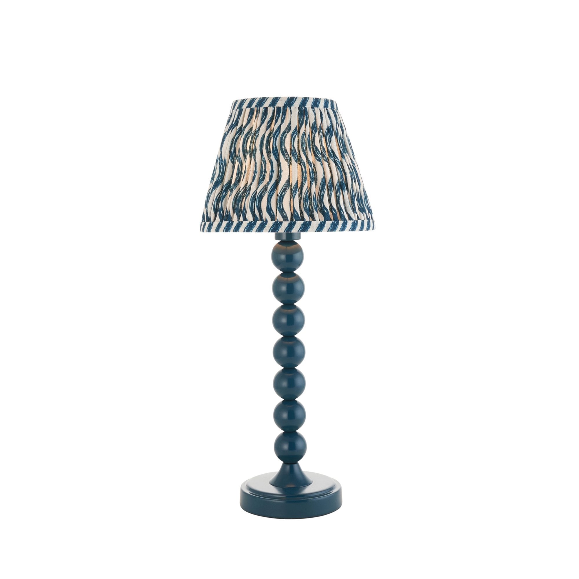Endon Higgledy Gloss Marlin Blue Table Lamp & Ripple 20cm Marlin Blue Shade