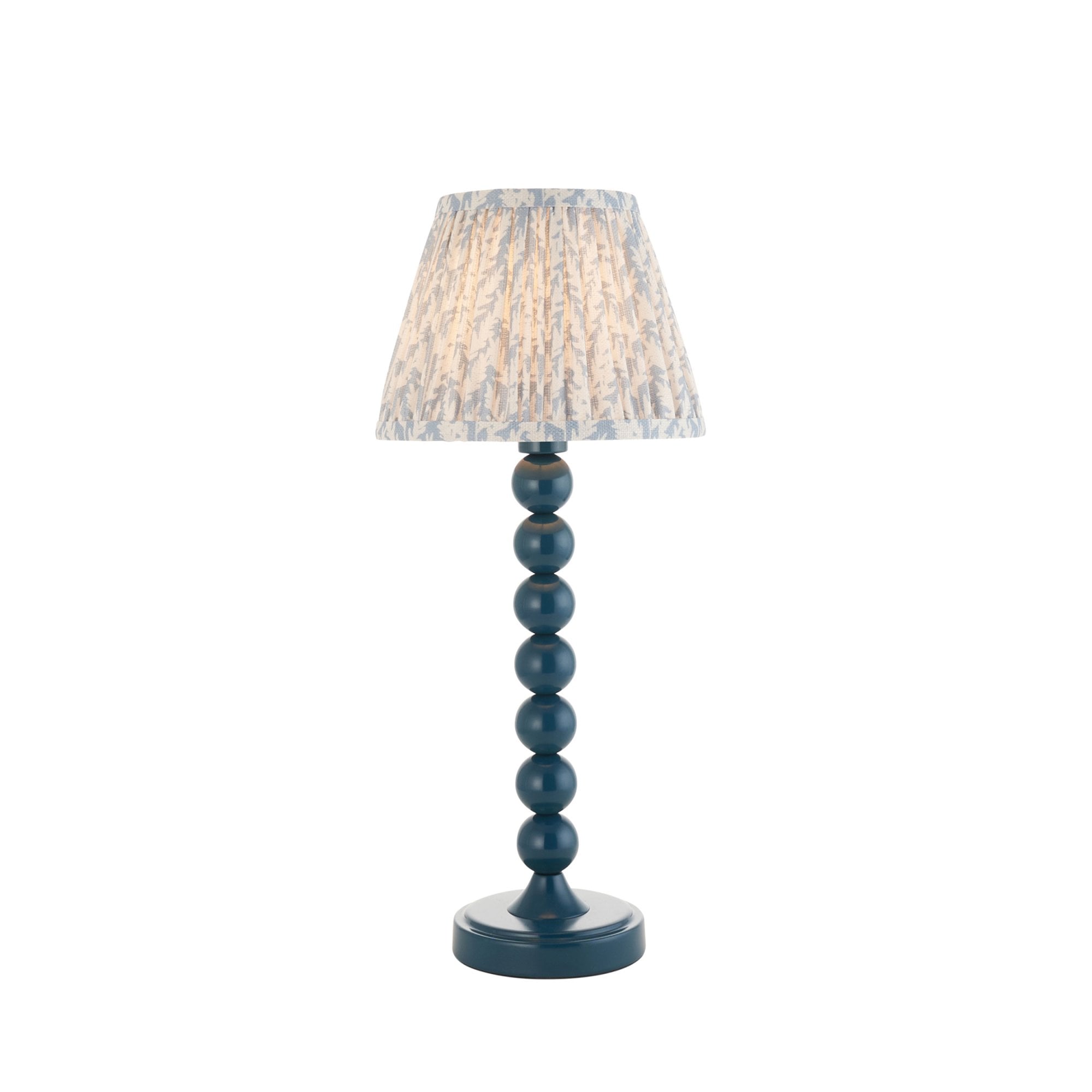 Endon Higgledy Gloss Marlin Blue Table Lamp & Leaf 20cm Shell Bay Blue Shade