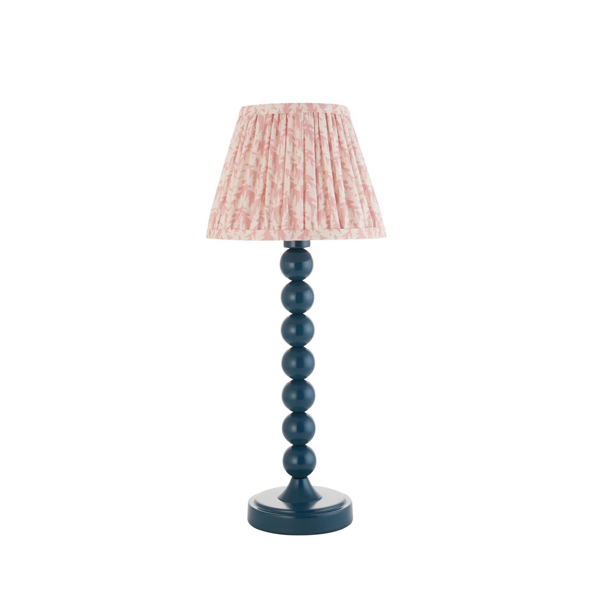 Endon Higgledy Gloss Marlin Blue Table Lamp & Leaf 20cm Peachy Keen Shade