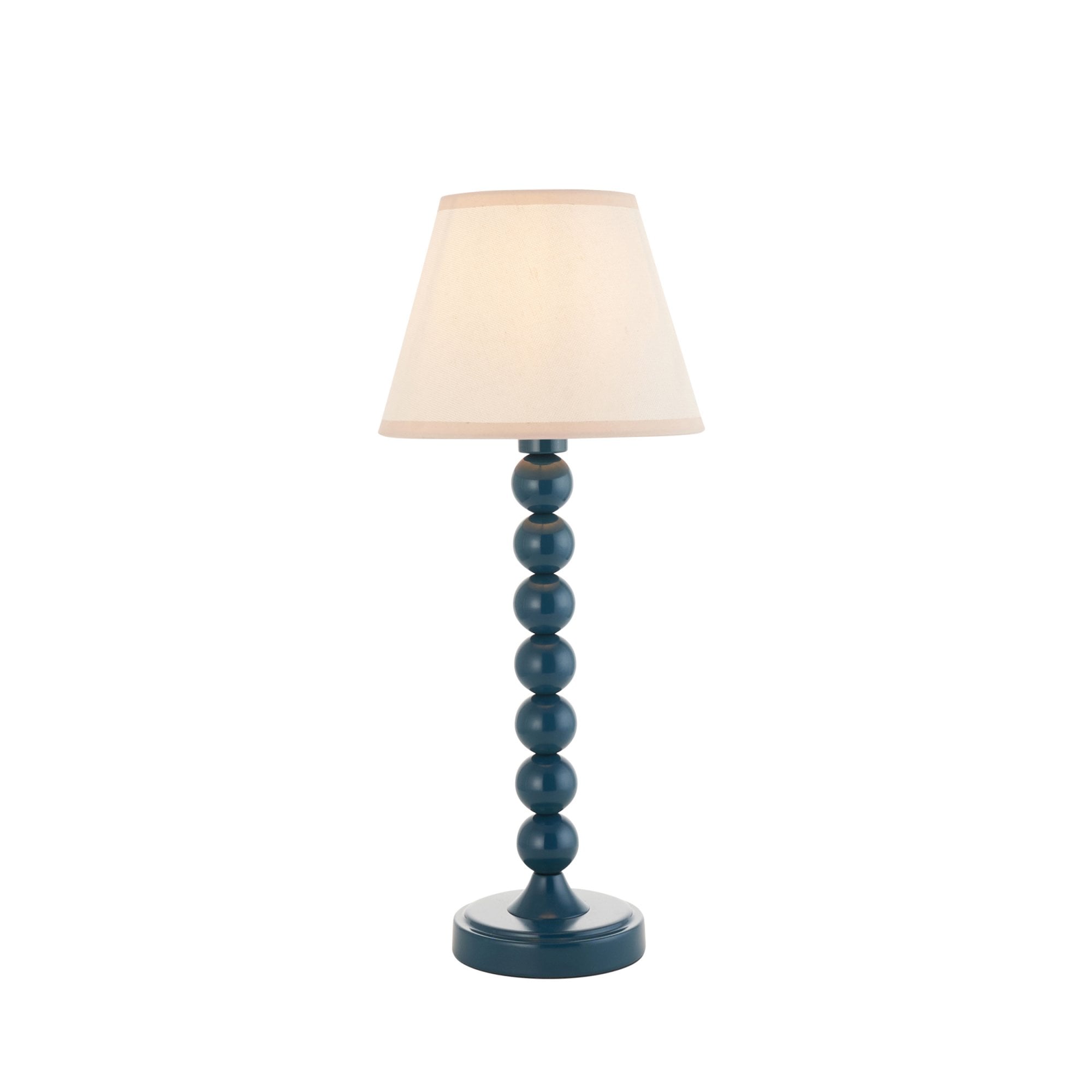 Endon Higgledy Gloss Marlin Blue Table Lamp & Ivy 20cm Vintage White Shade