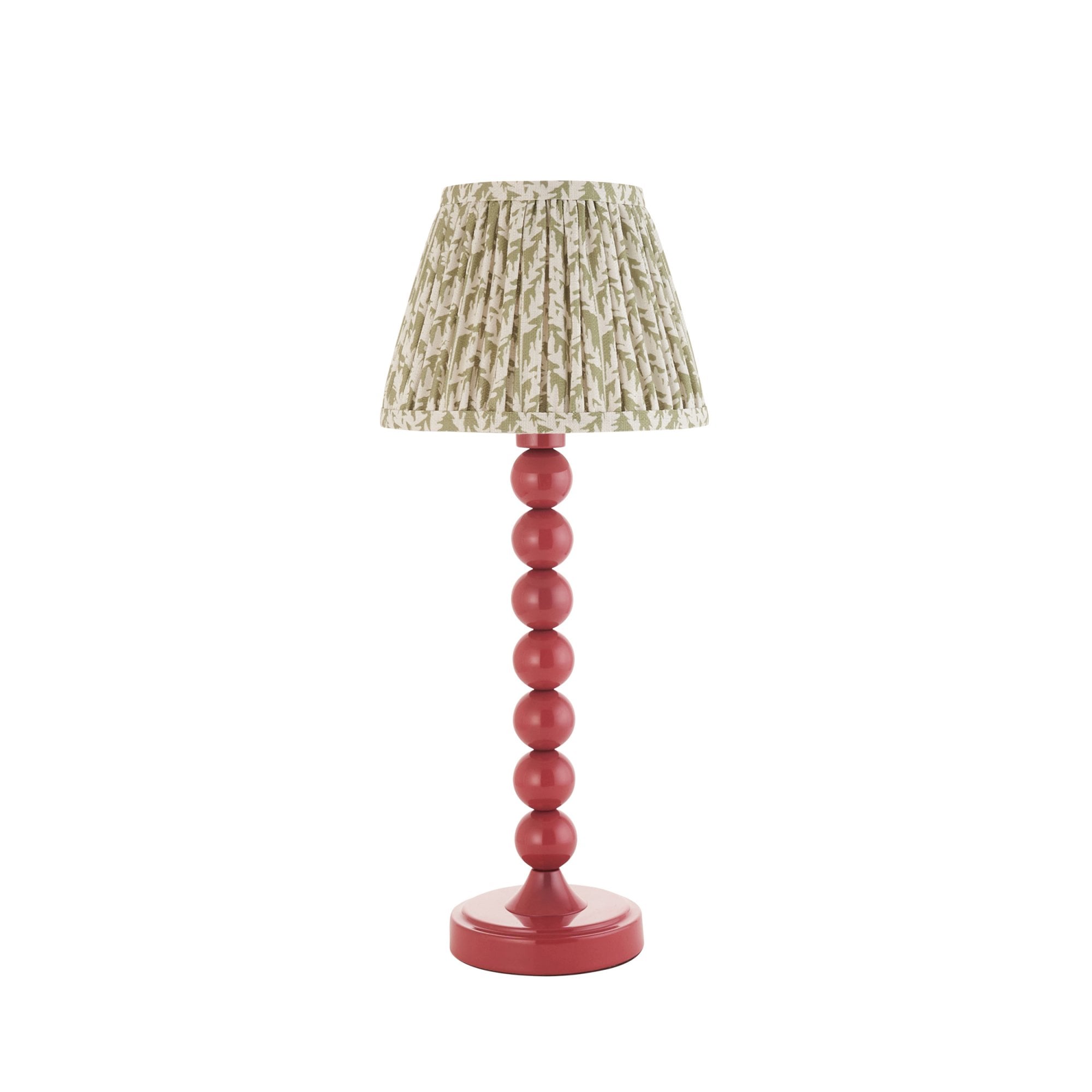Endon Higgledy Gloss Pink Clay Table Lamp & Leaf 20cm Herb Garden Green Shade