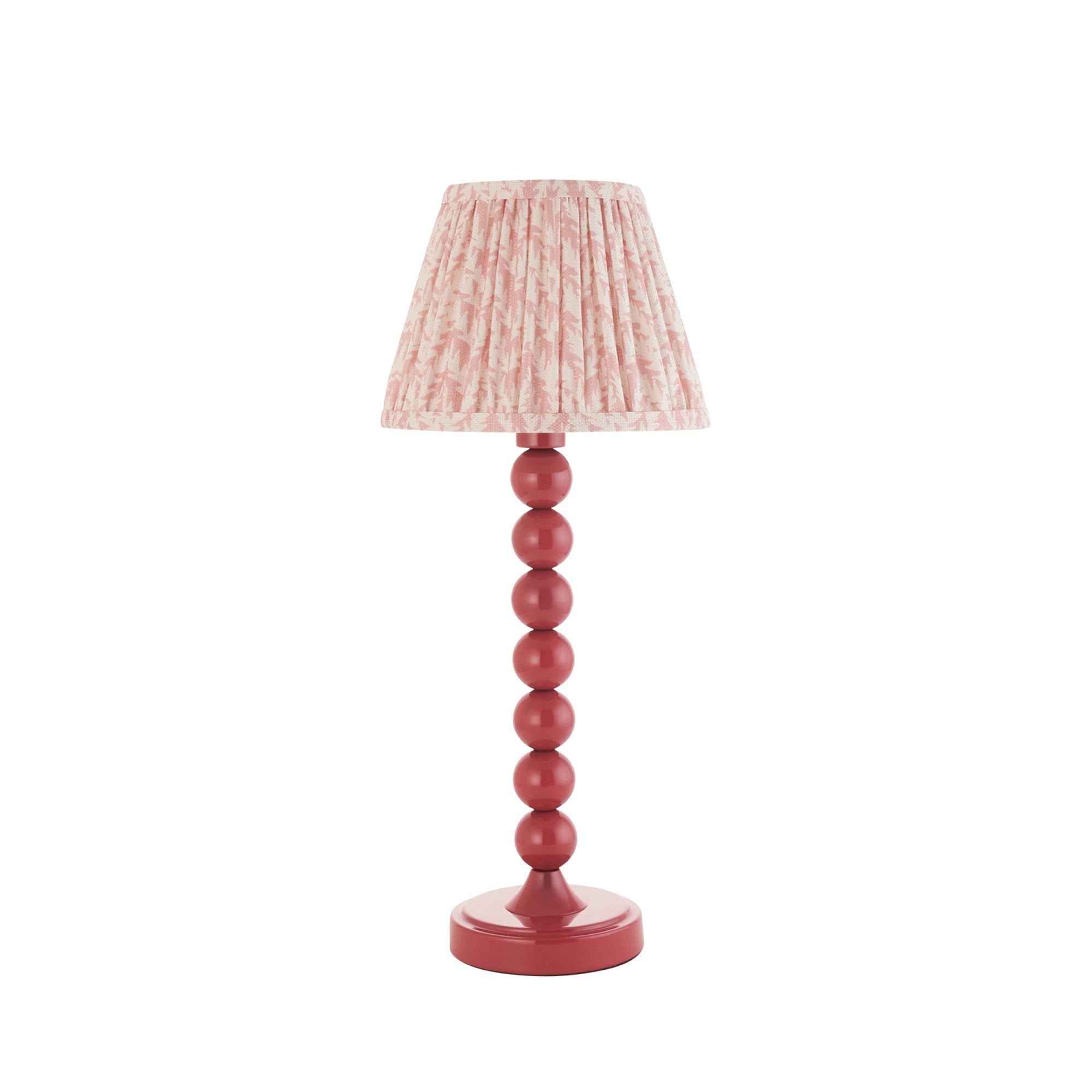 Endon Higgledy Gloss Pink Clay Table Lamp & Leaf 20cm Peachy Keen Shade