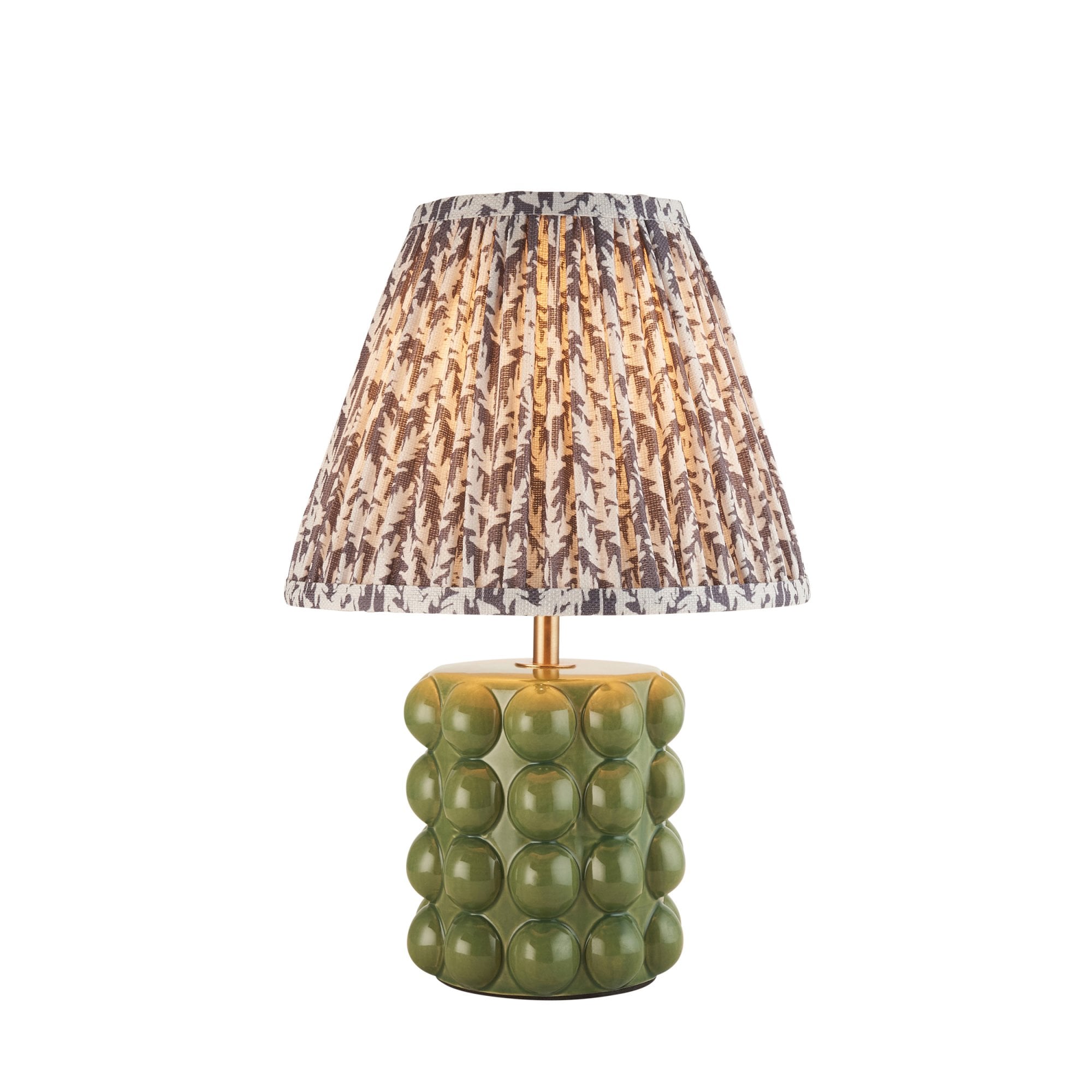 Endon Bobble Table Lamp & Leaf 25cm Pearl Grey Shade