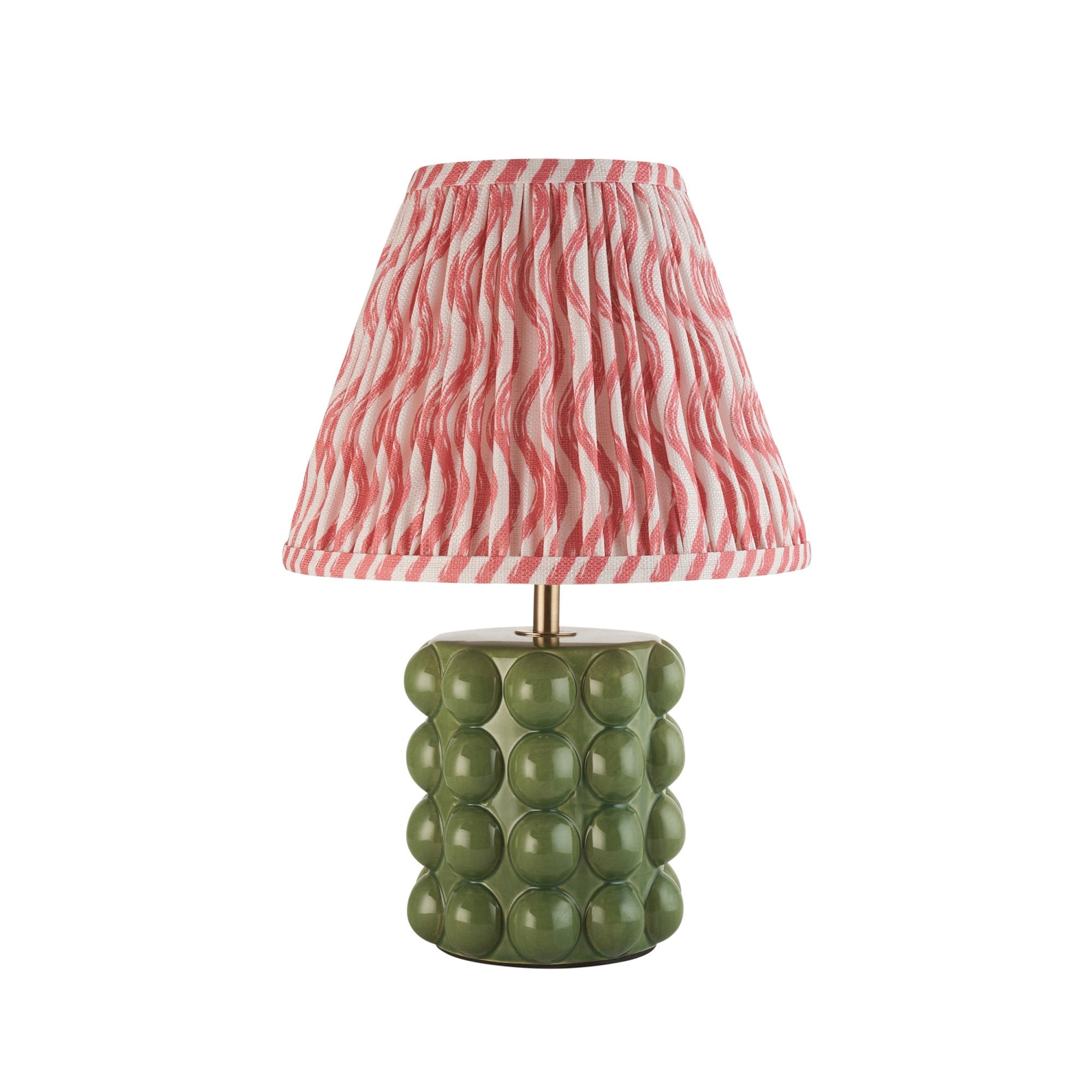 Endon Bobble Table Lamp & Ripple 25cm Coral Pink Shade