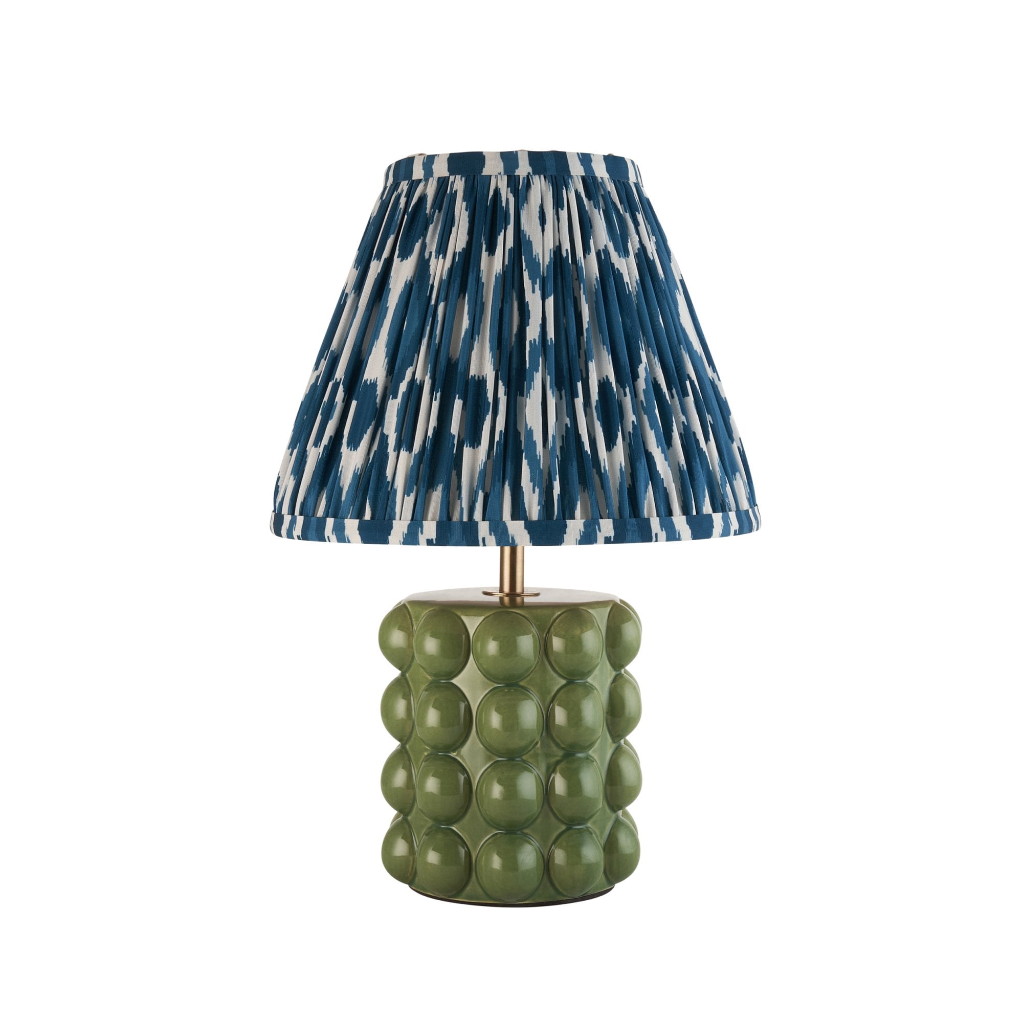 Endon Bobble Table Lamp & Ikat 25cm Marlin Blue Shade