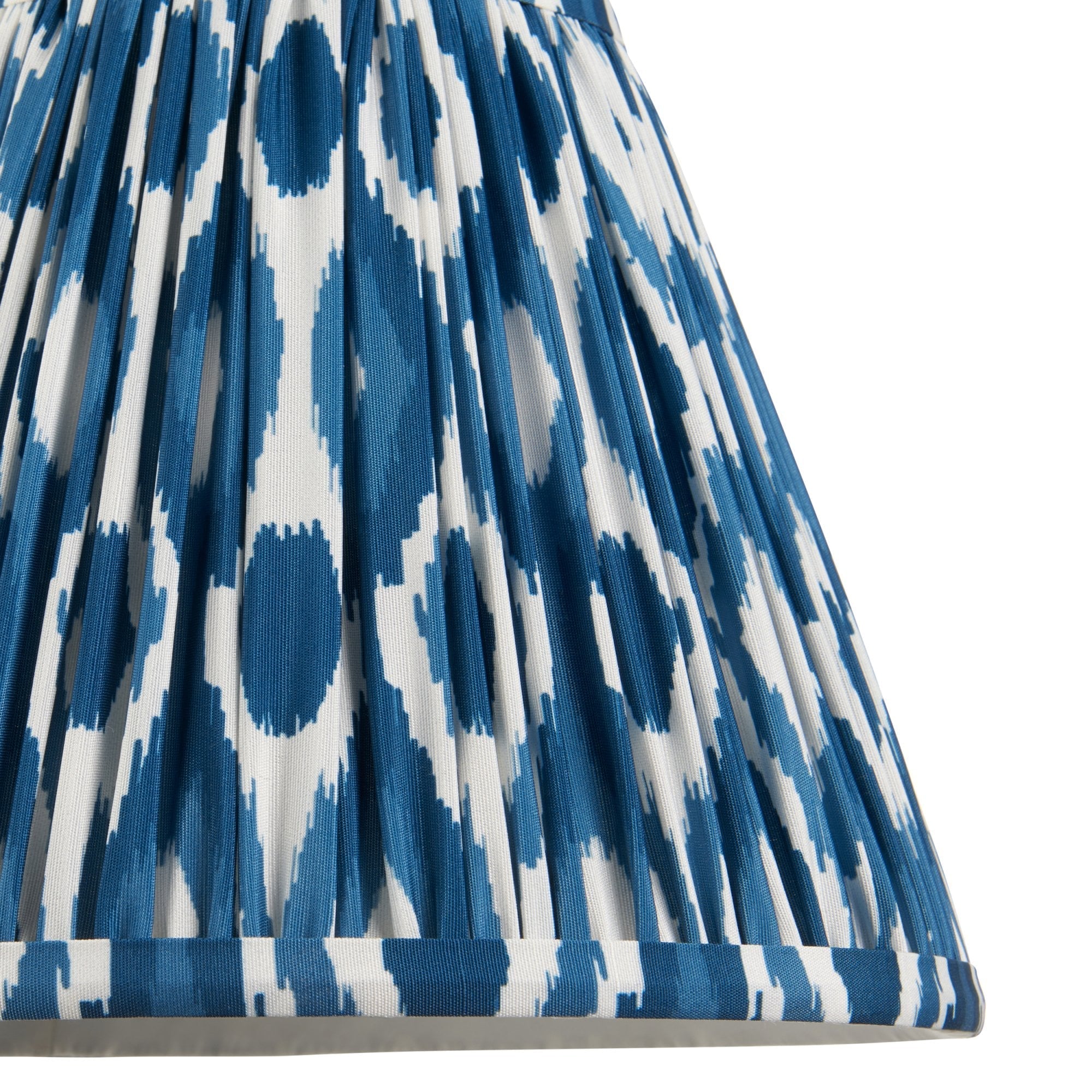 Endon Myrtle Gloss Marlin Blue Table Lamp & Ikat 25cm Marlin Blue Shade