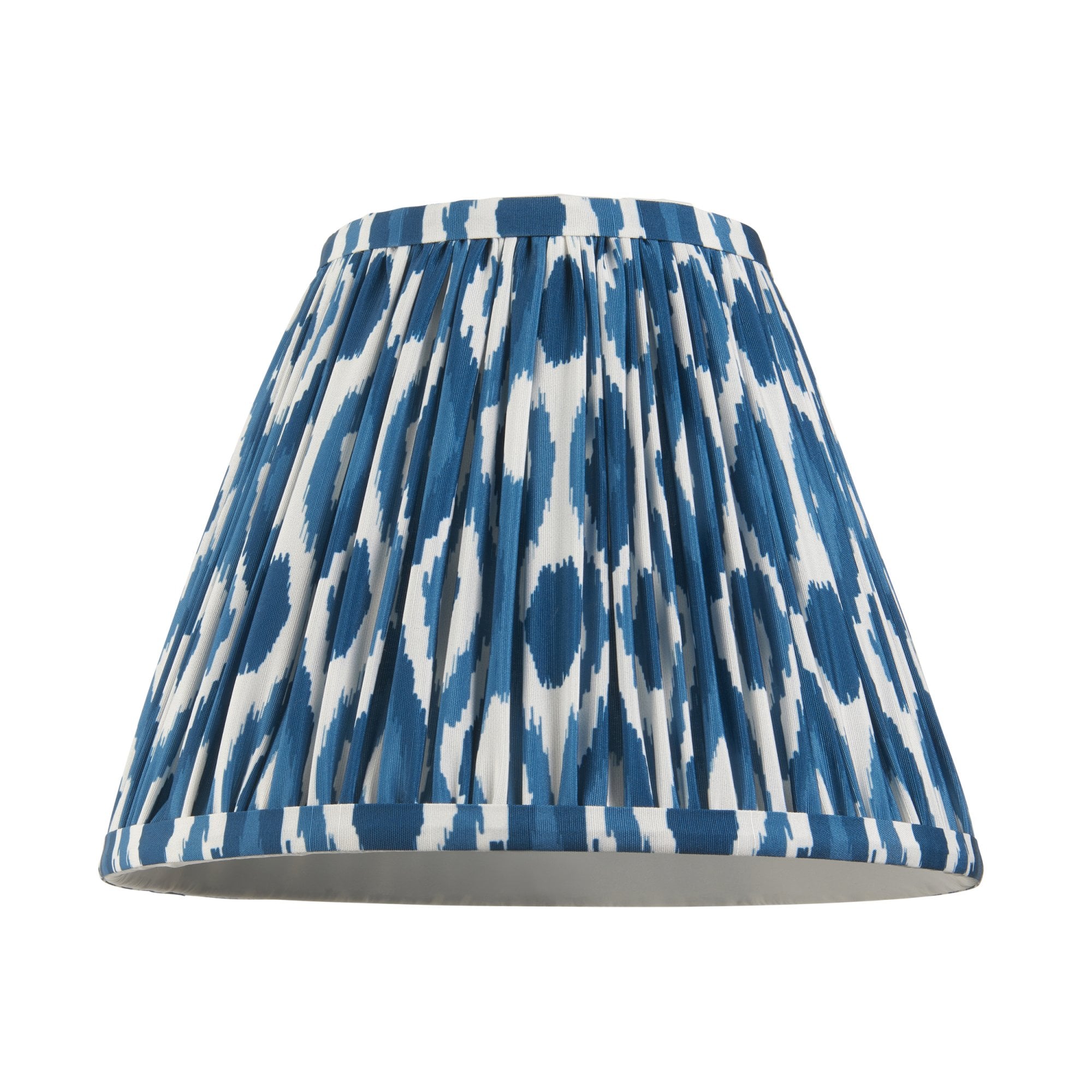 Endon Myrtle Gloss Marlin Blue Table Lamp & Ikat 25cm Marlin Blue Shade
