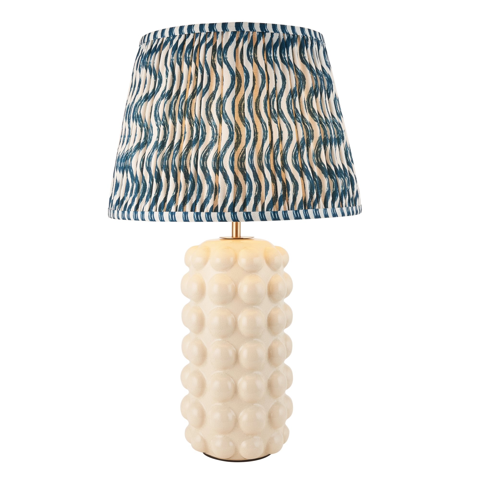Endon Bobble Table Lamp & Ripple 35cm Marlin Blue Shade