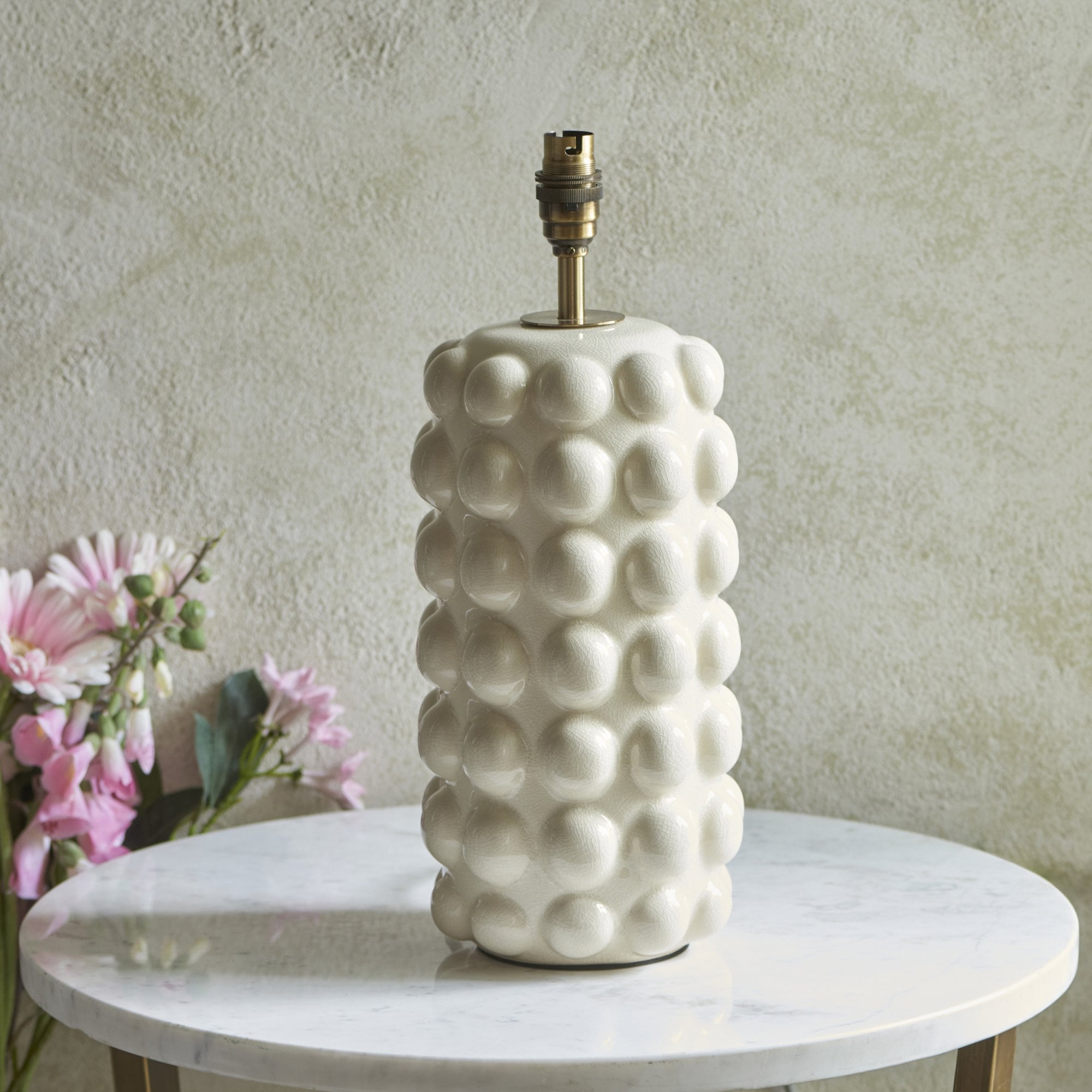 Endon Bobble Table Lamp & Ripple 35cm Marlin Blue Shade