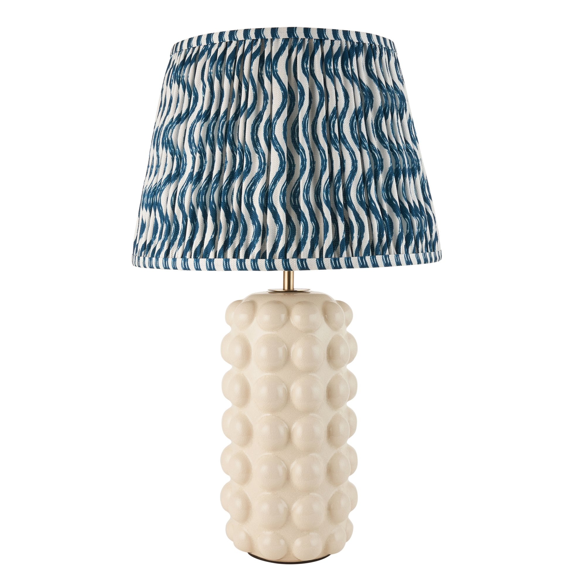 Endon Bobble Table Lamp & Ripple 35cm Marlin Blue Shade