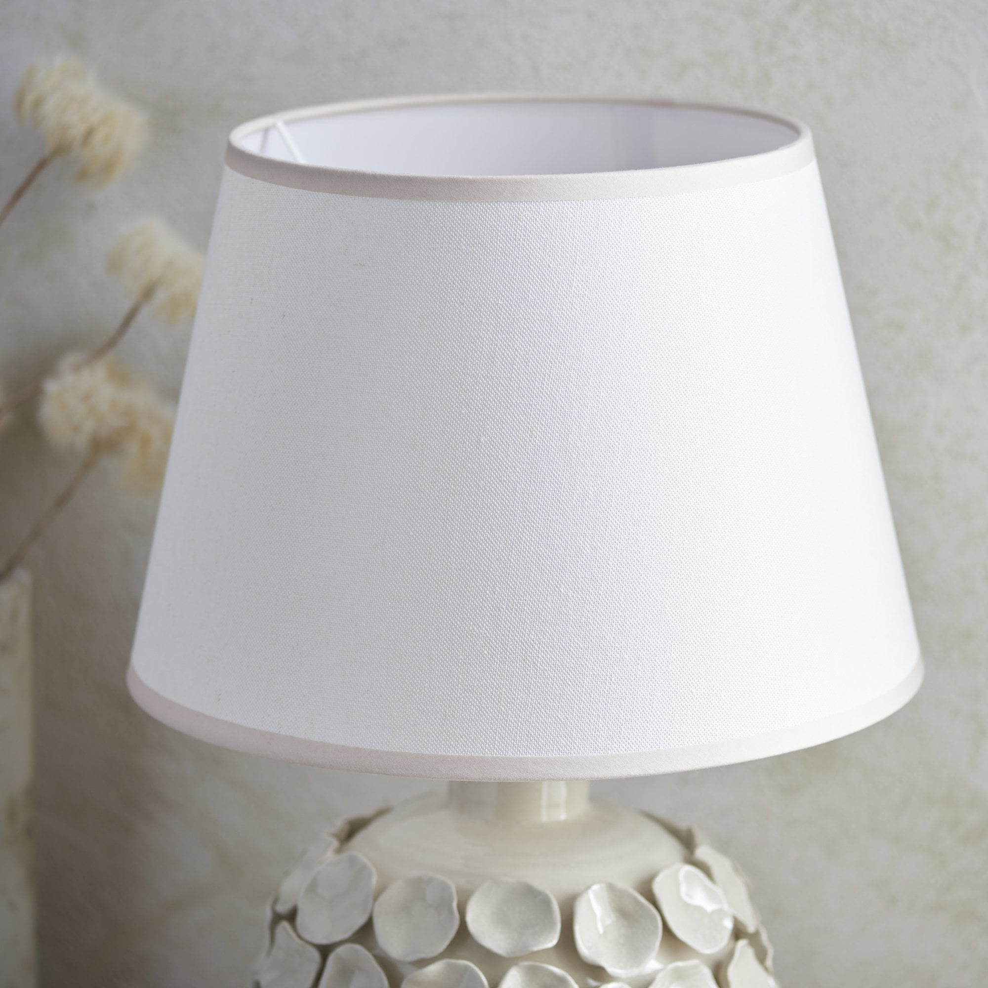 Endon Borello Table Lamp & Ivy 35cm Vintage White Shade