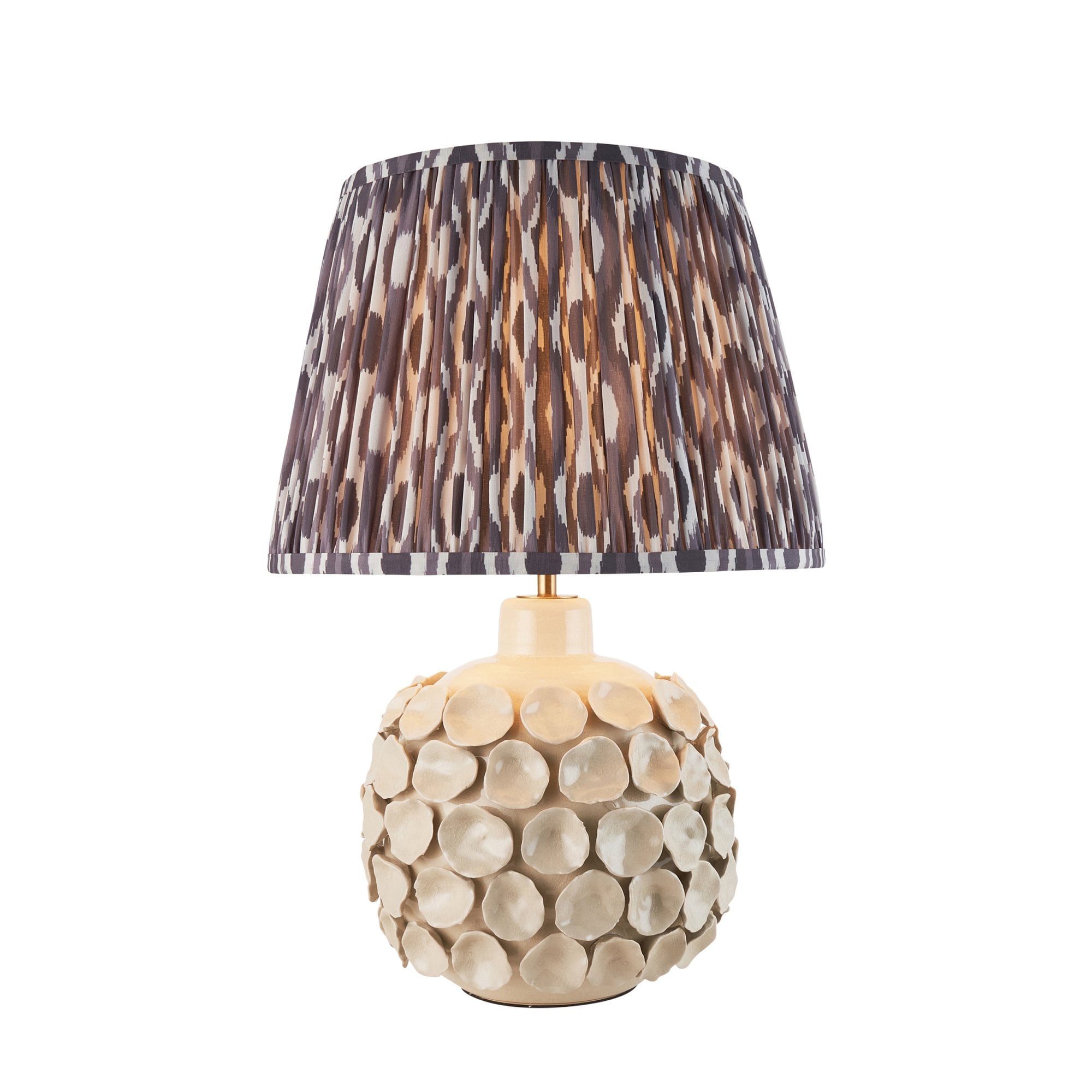 Endon Borello Table Lamp & Ikat 35cm Pearl Grey Shade
