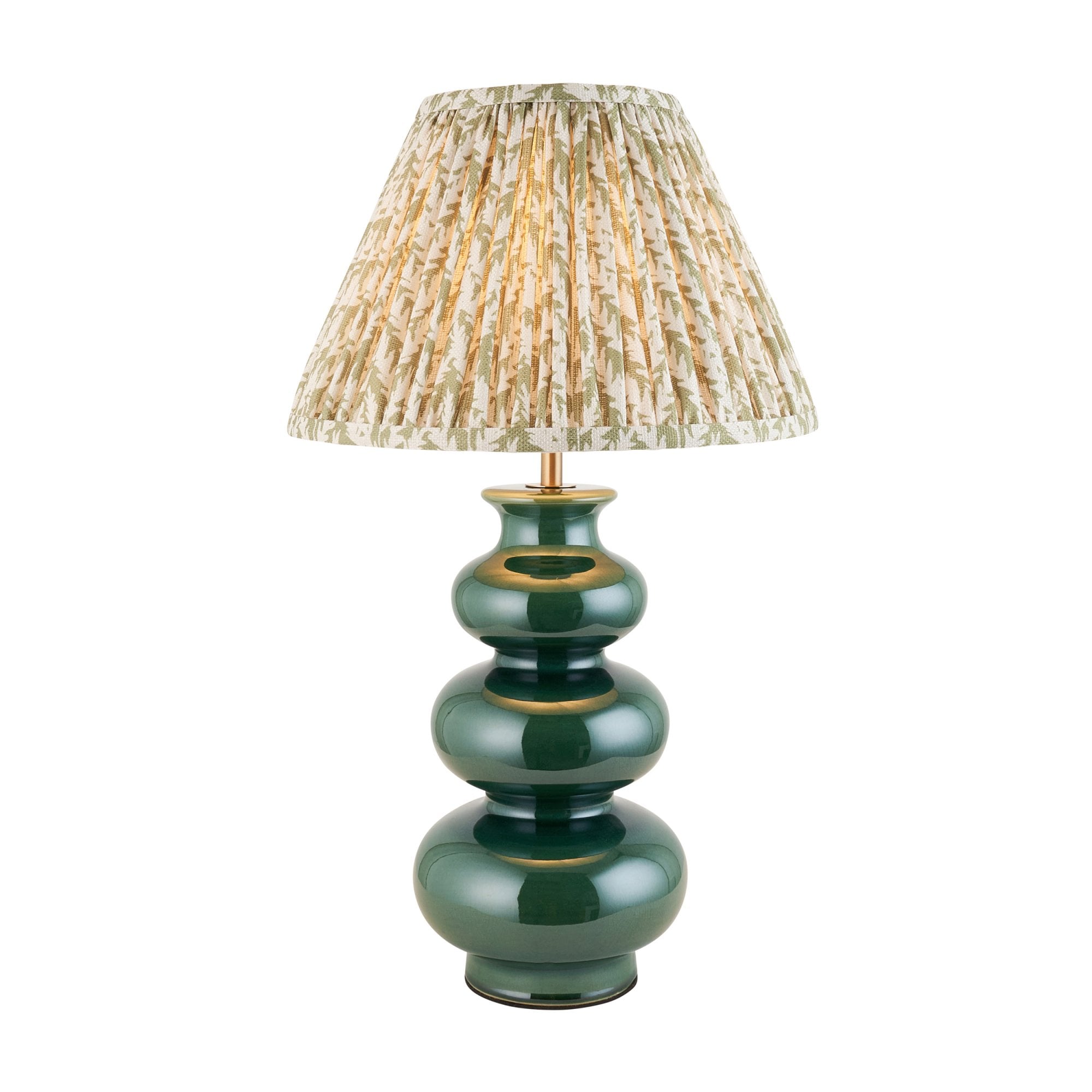 Endon Monroe Table Lamp & Leaf 30cm Herb Garden Green Shade