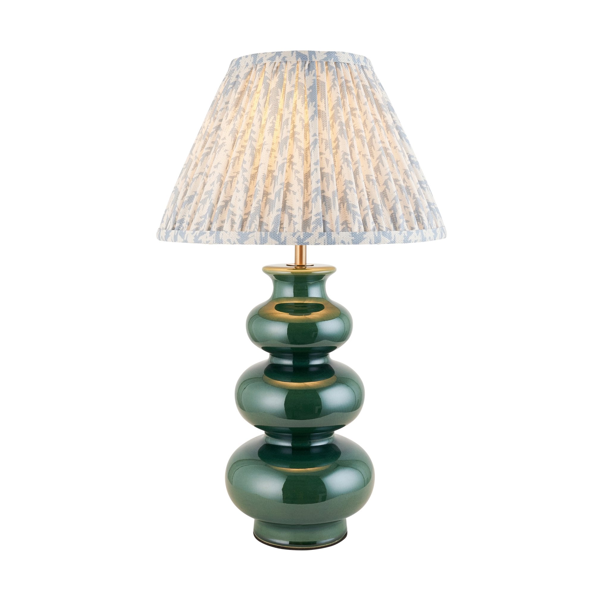 Endon Monroe Table Lamp & Leaf 30cm Shell Bay Blue Shade