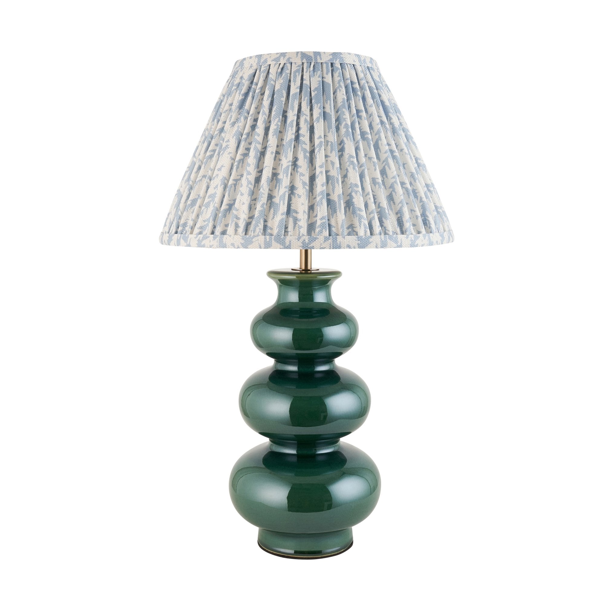 Endon Monroe Table Lamp & Leaf 30cm Shell Bay Blue Shade