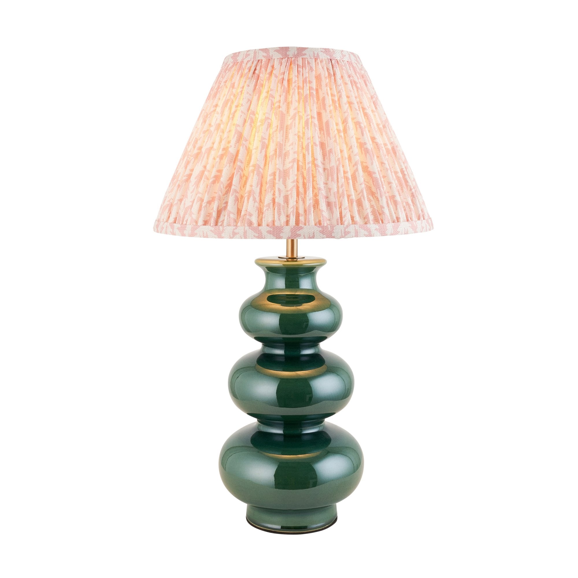 Endon Monroe Table Lamp & Leaf 30cm Peachy Keen Shade