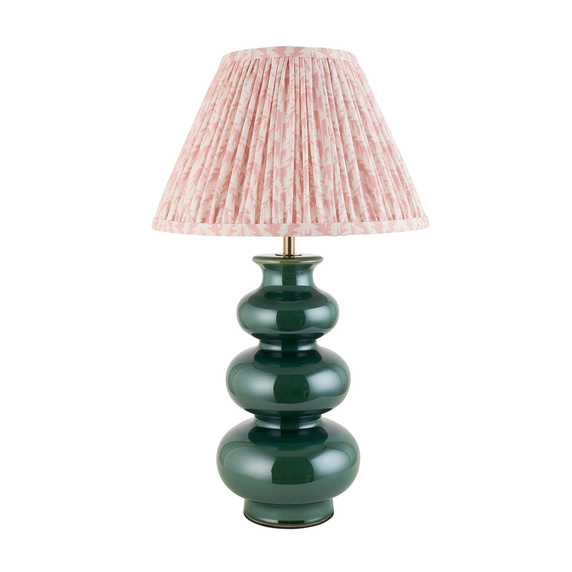 Endon Monroe Table Lamp & Leaf 30cm Peachy Keen Shade