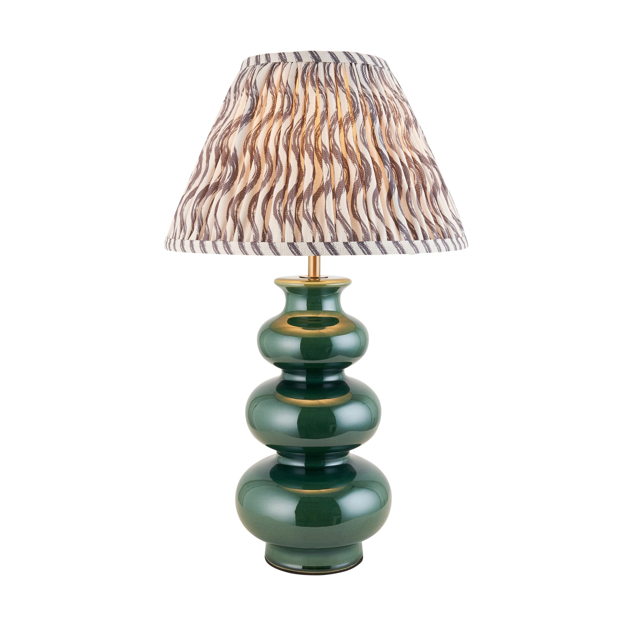 Endon Monroe Table Lamp & Ripple 30cm Pearl Grey Shade