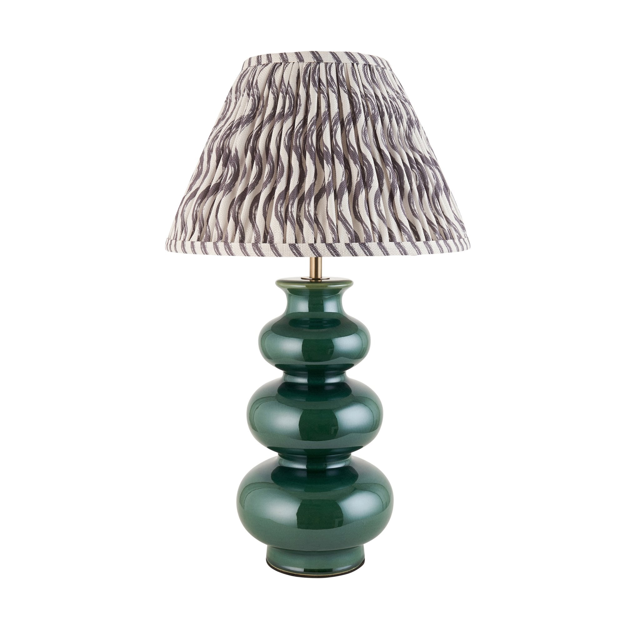 Endon Monroe Table Lamp & Ripple 30cm Pearl Grey Shade