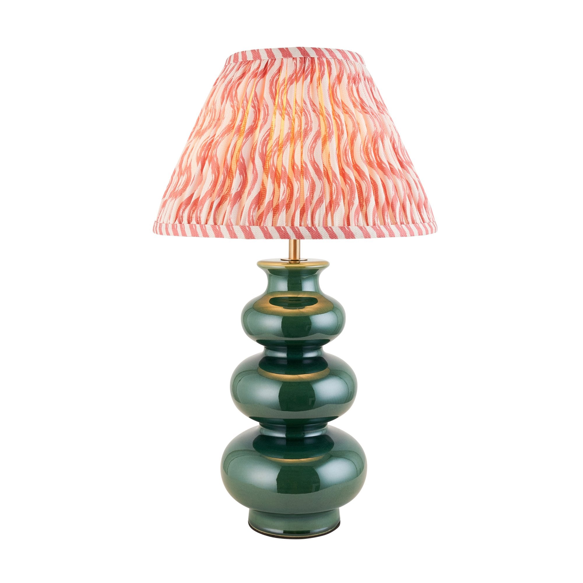 Endon Monroe Table Lamp & Ripple 30cm Coral Pink Shade