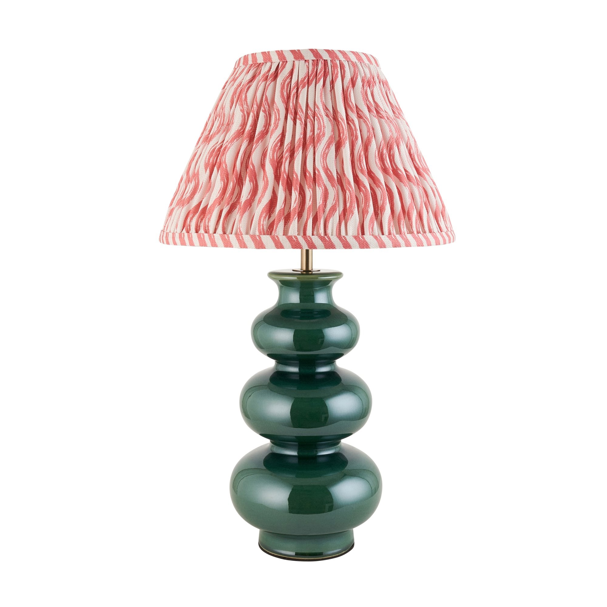 Endon Monroe Table Lamp & Ripple 30cm Coral Pink Shade