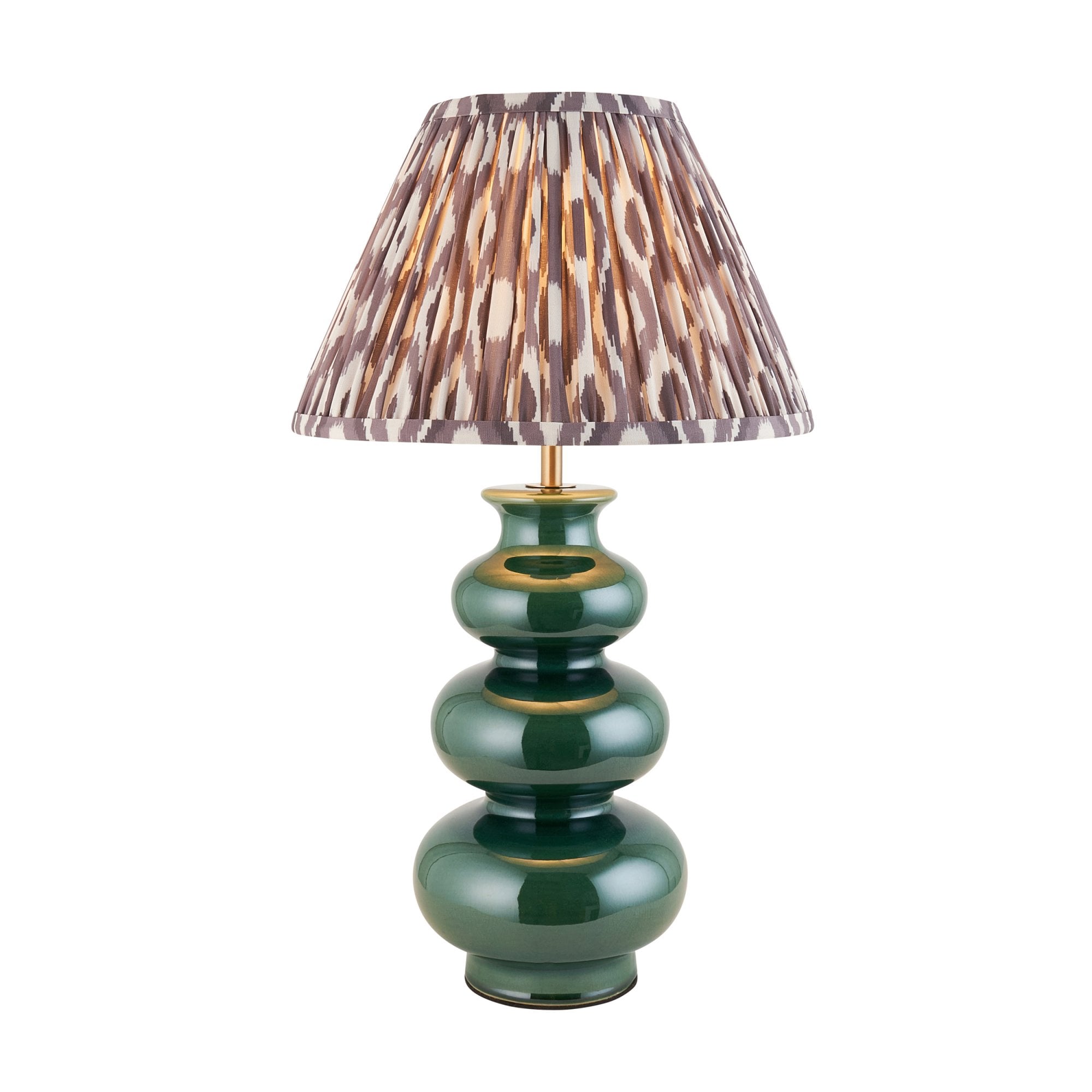 Endon Monroe Table Lamp & Ikat 30cm Pearl Grey Shade