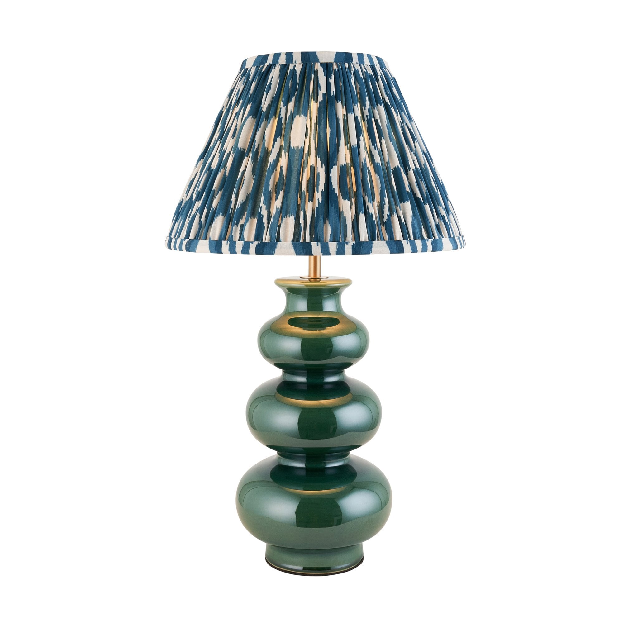 Endon Monroe Table Lamp & Ikat 30cm Marlin Blue Shade