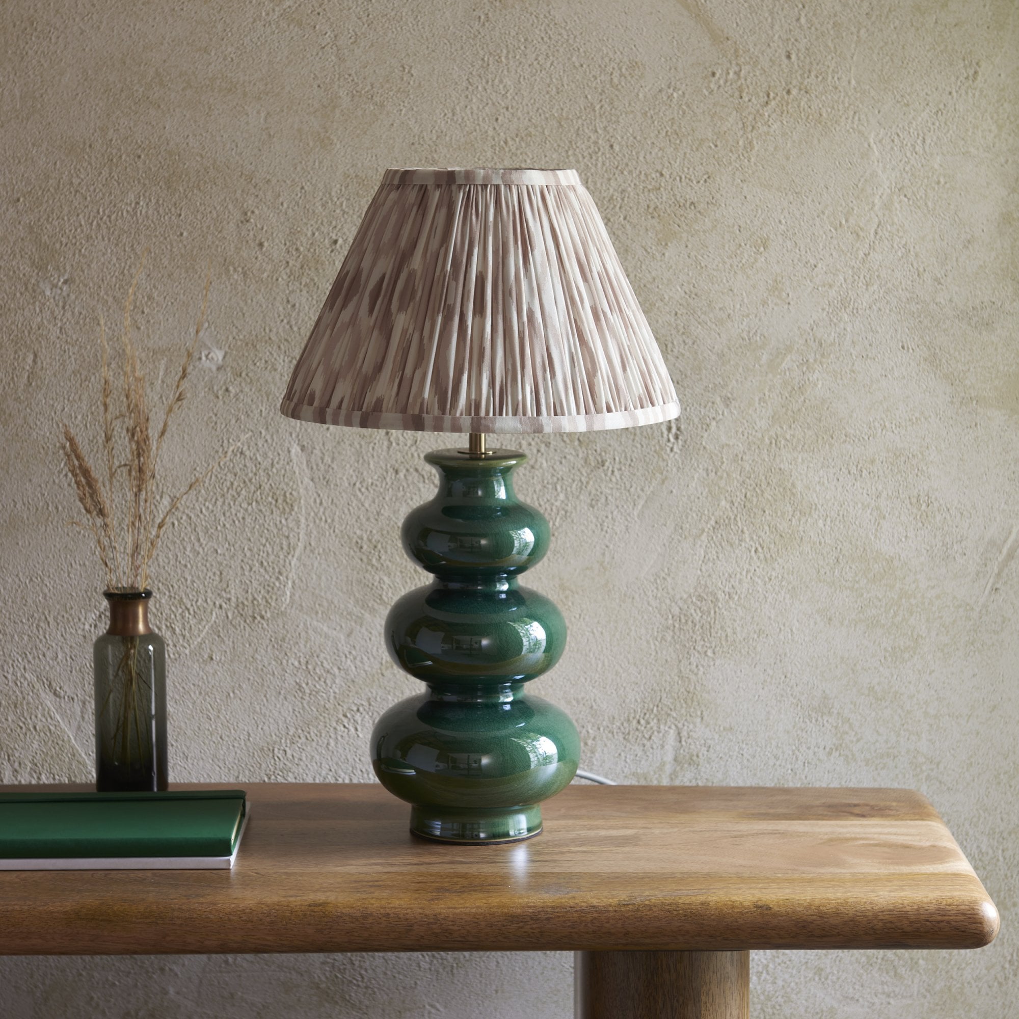 Endon Monroe Table Lamp & Ikat 30cm Neutral Shade