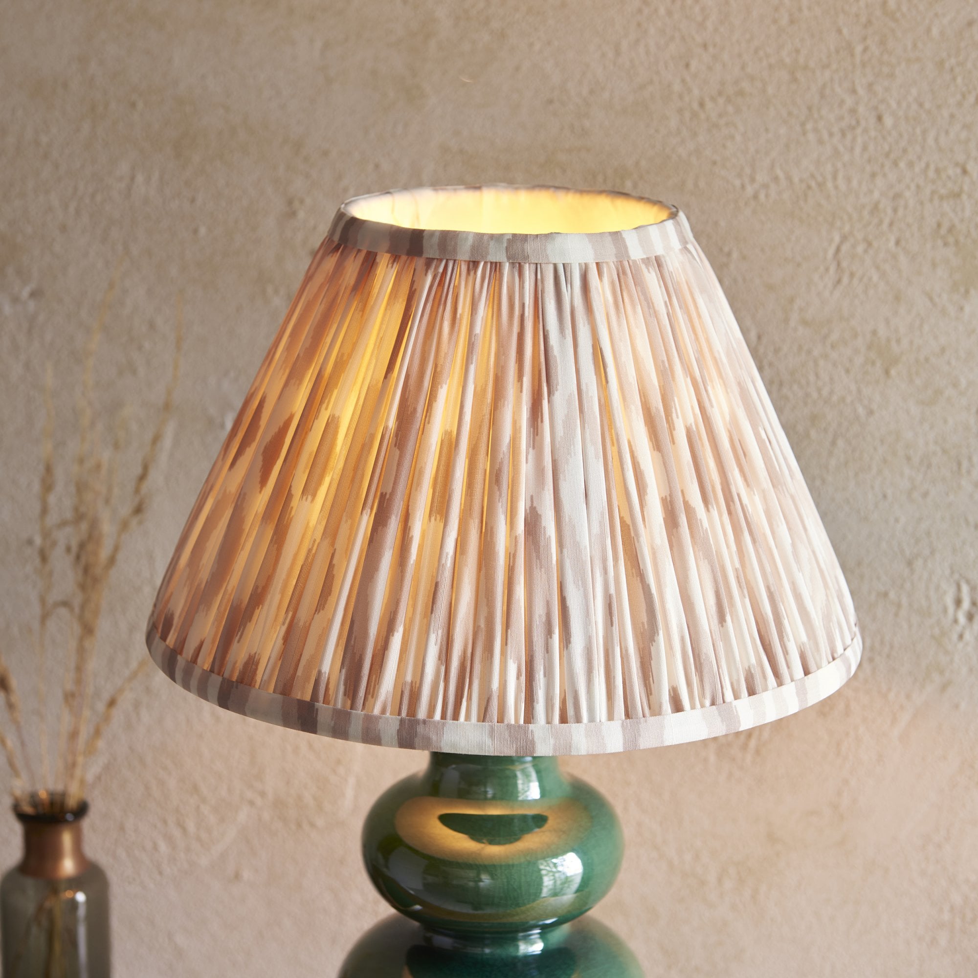 Endon Monroe Table Lamp & Ikat 30cm Neutral Shade