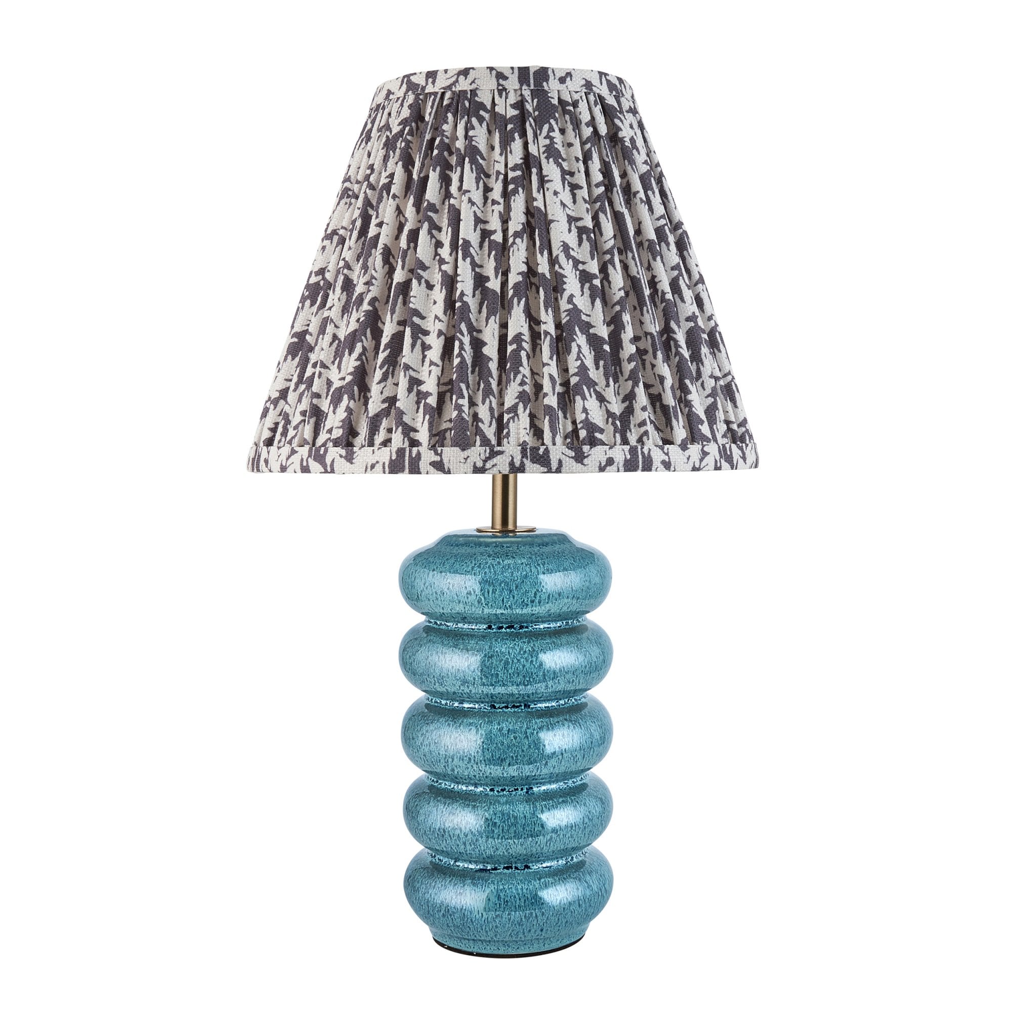 Endon Squash Table Lamp & Leaf 25cm Pearl Grey Shade