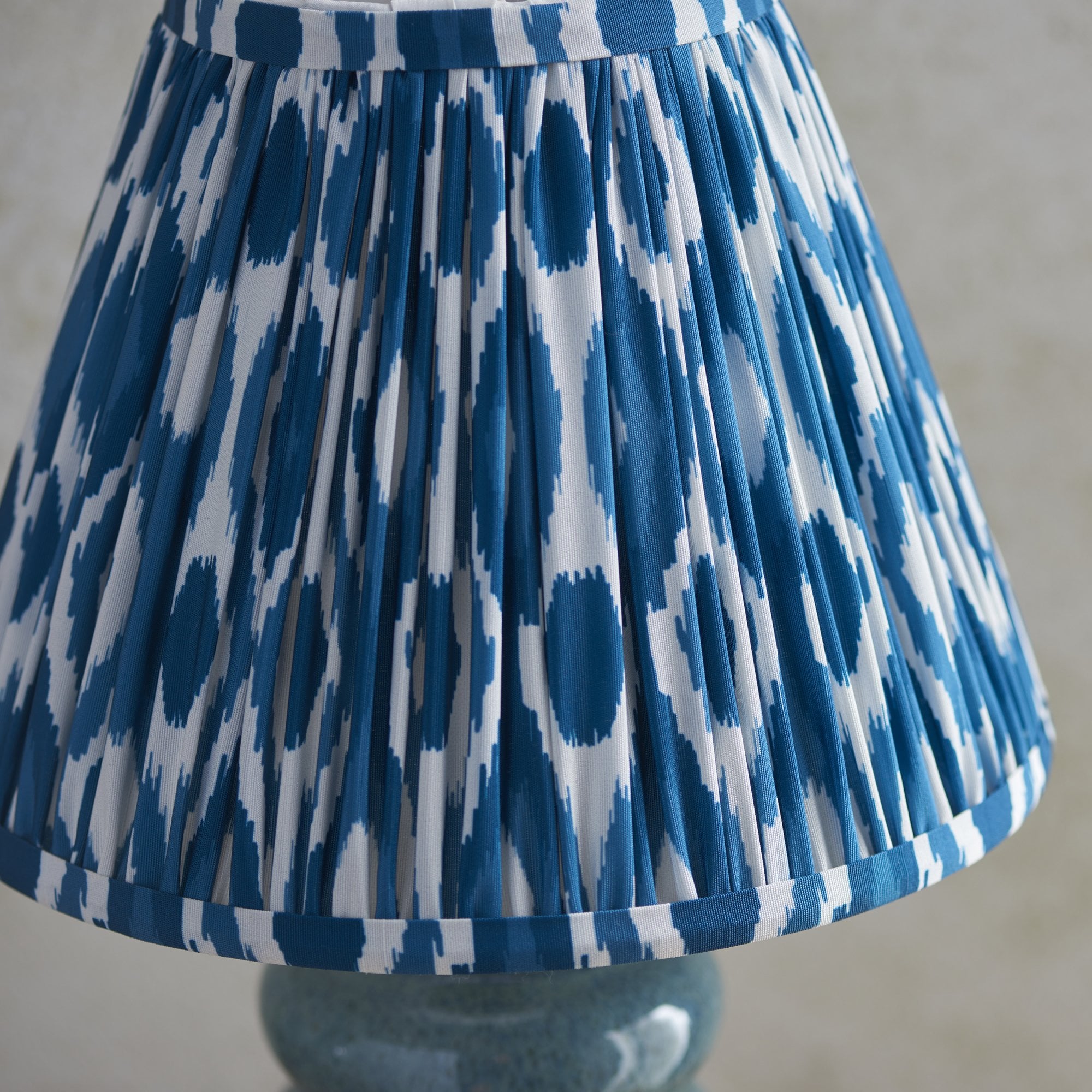 Endon Squash Table Lamp & Ikat 25cm Marlin Blue Shade