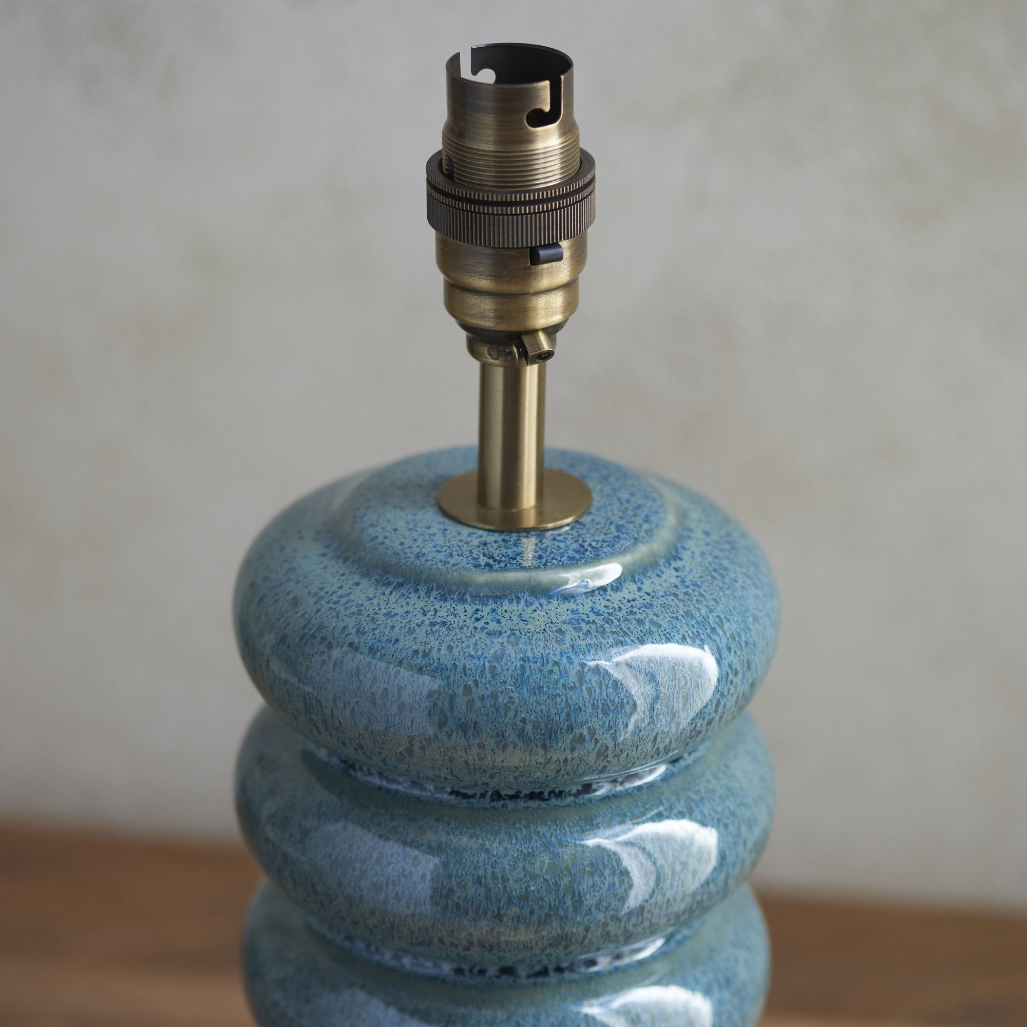 Endon Squash Table Lamp & Ikat 25cm Marlin Blue Shade