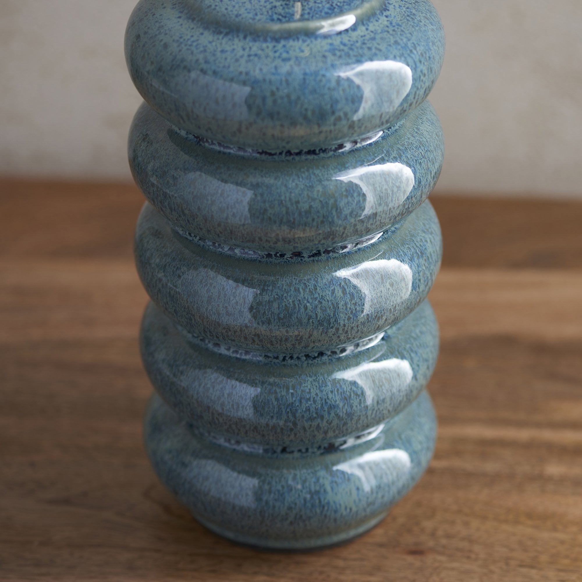 Endon Squash Table Lamp & Ikat 25cm Marlin Blue Shade