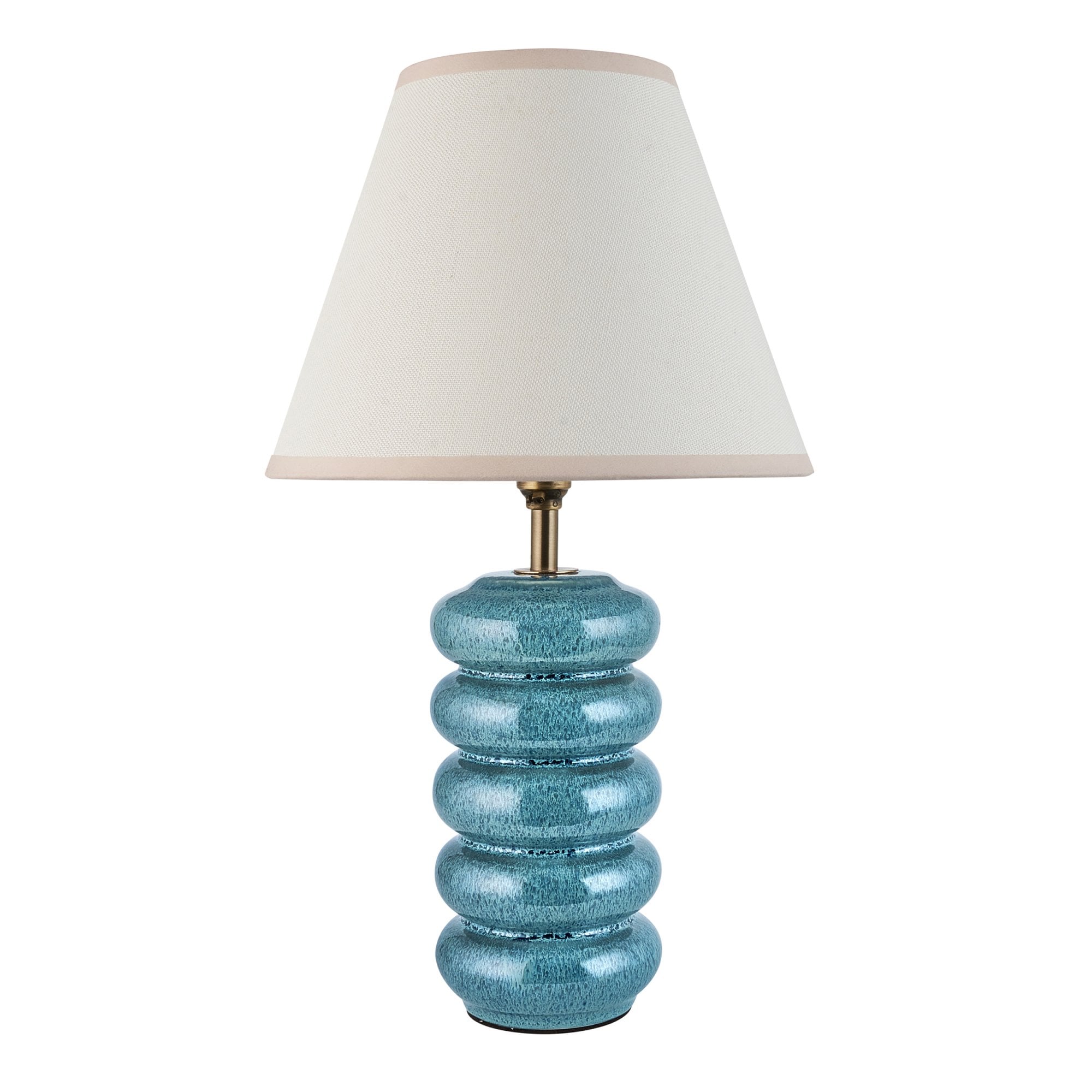 Endon Squash Table Lamp & Ivy 25cm Vintage White Shade