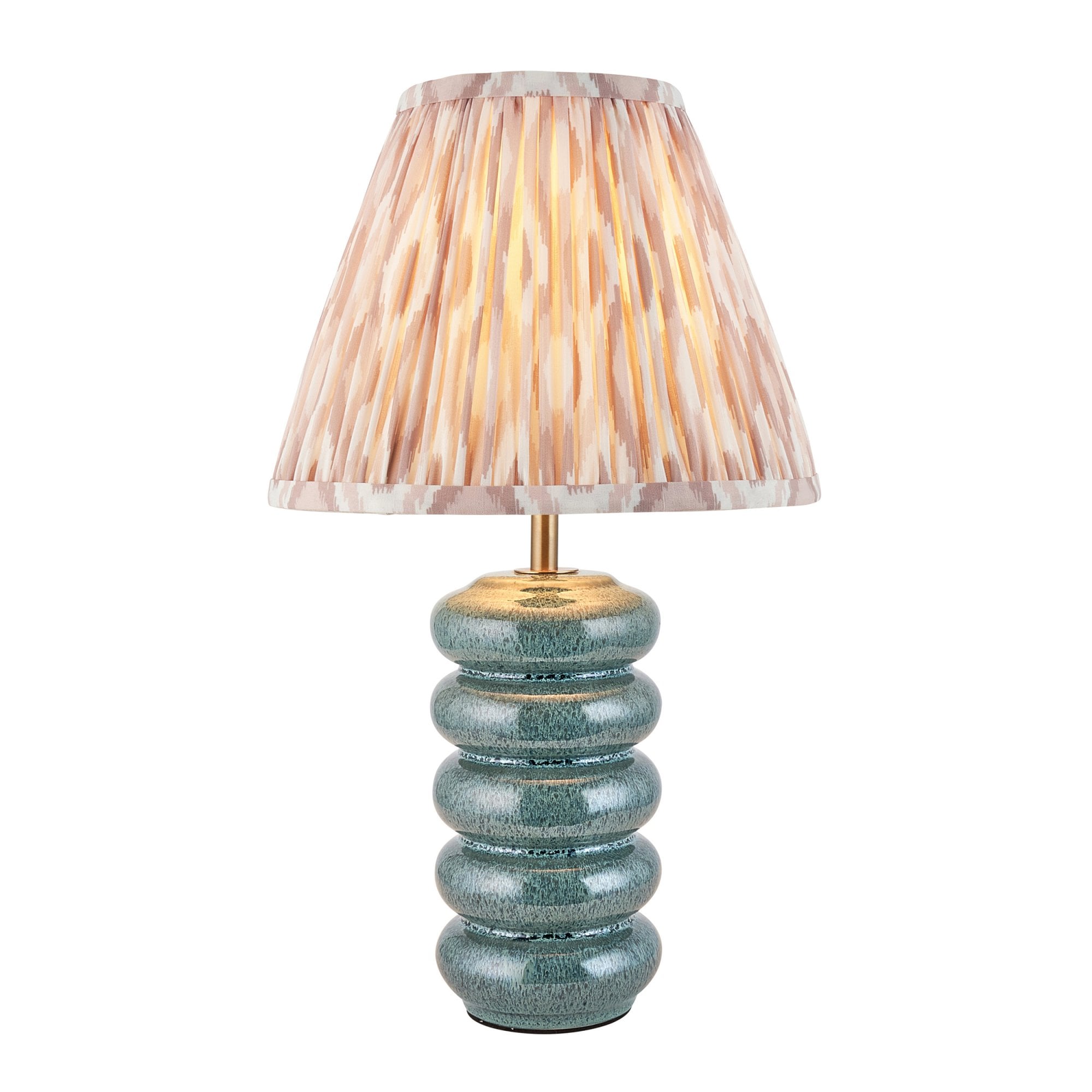 Endon Squash Table Lamp & Ikat 25cm Neutral Shade