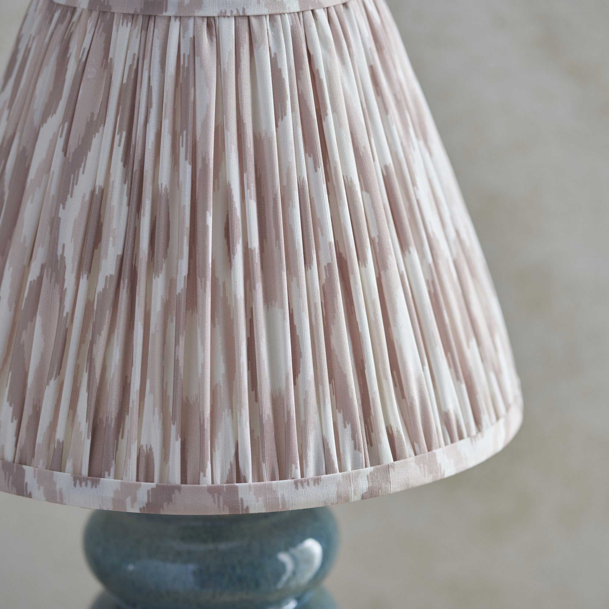 Endon Squash Table Lamp & Ikat 25cm Neutral Shade