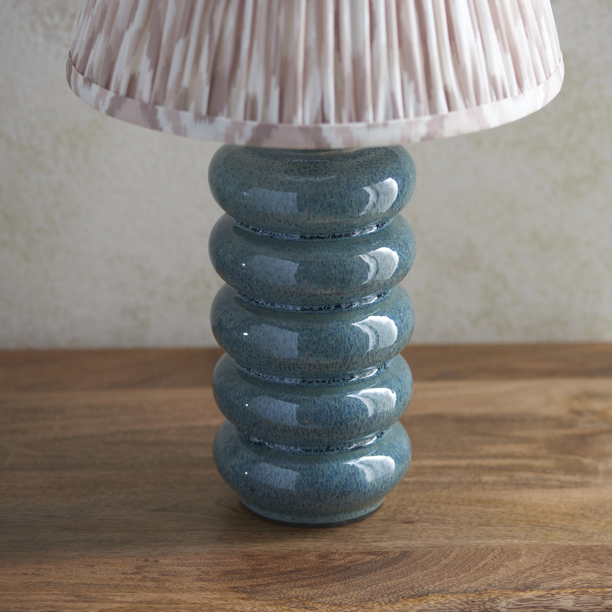 Endon Squash Table Lamp & Ikat 25cm Neutral Shade