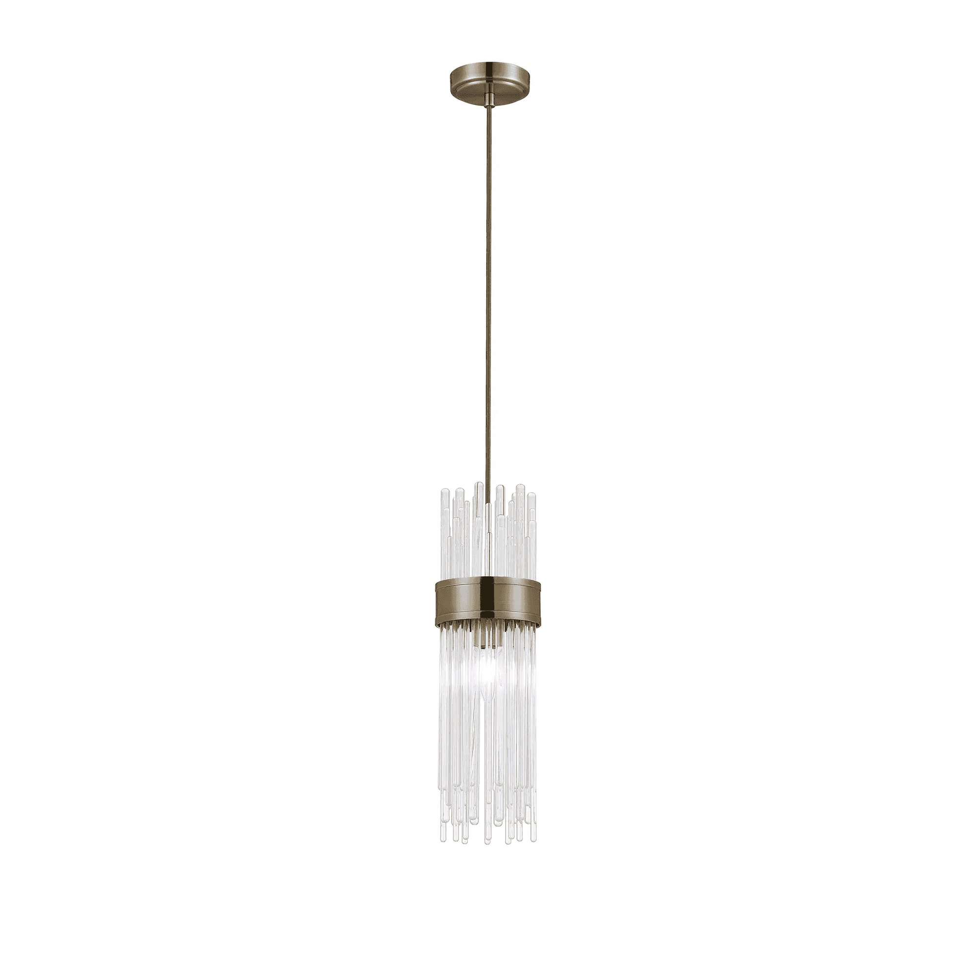 Fabula Portsea 12.5cm Single Pendant  IP44  - Antique Brass & Clear Glass