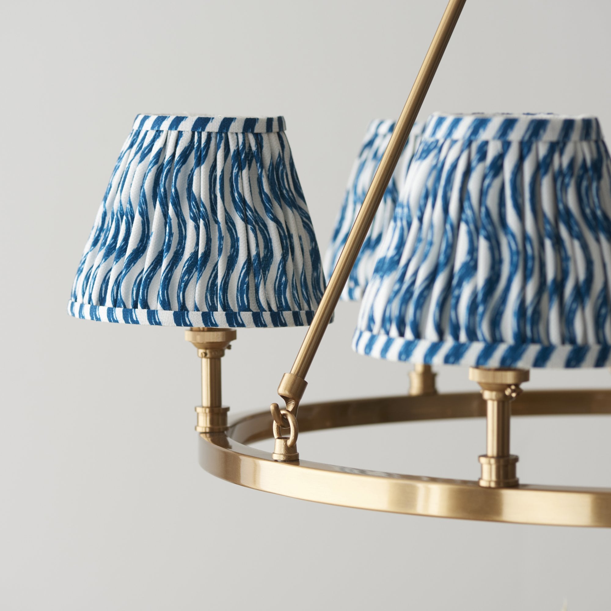 Endon Chester Pendant & Ripple 16cm Marlin Blue Shade
