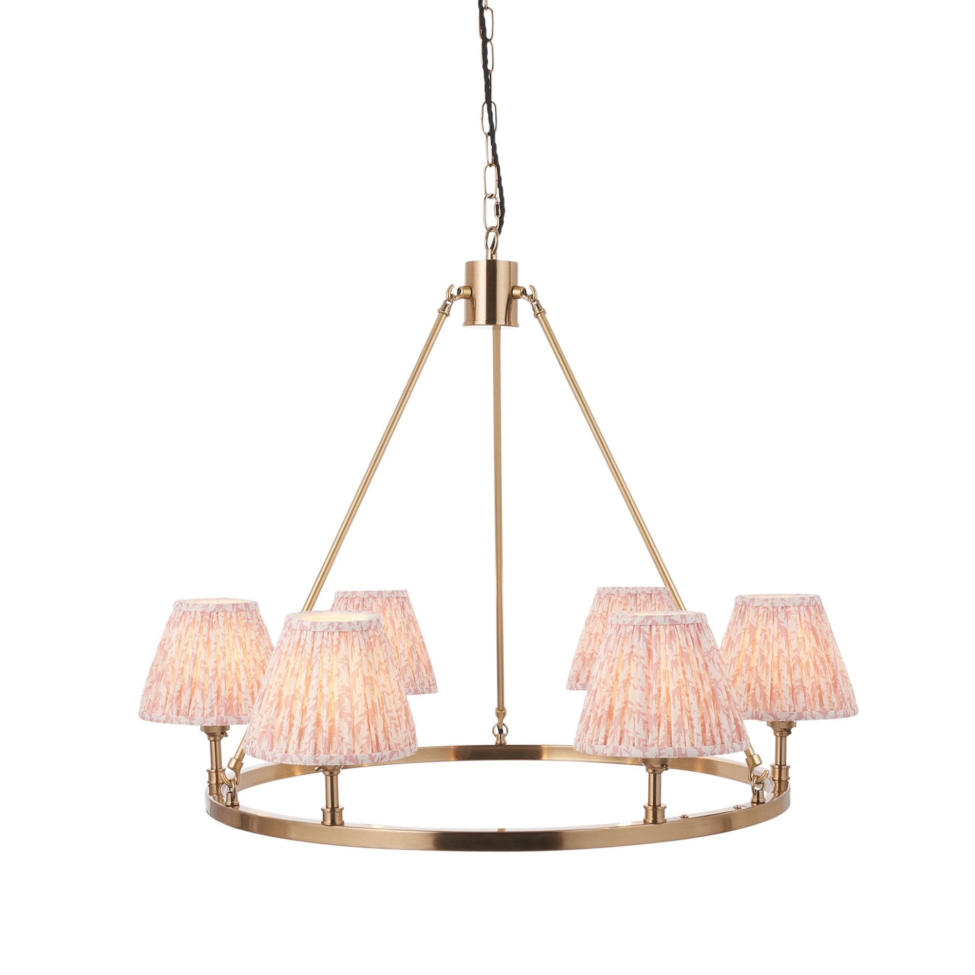 Endon Chester Pendant & Leaf 16cm Peachy Keen Shade